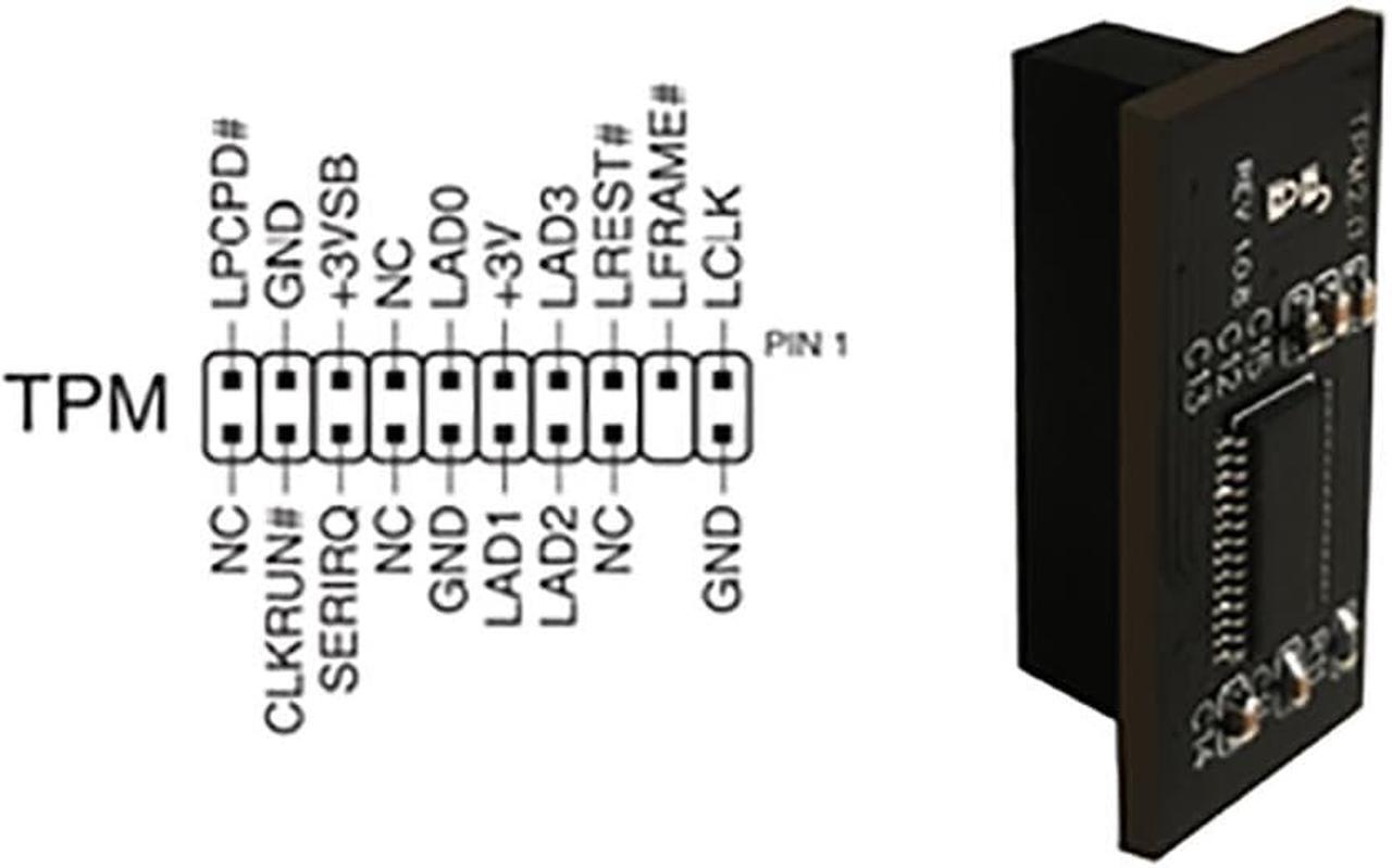 Alt view image 3 of 7 - TPM-L R2.0 Compatible Trusted PlatForm TPM 2.0 Module (20 Pin) For ASUS