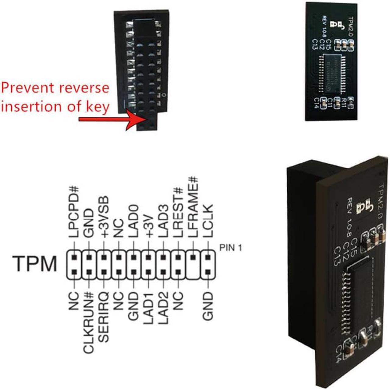 Alt view image 6 of 7 - TPM-L R2.0 Compatible Trusted PlatForm TPM 2.0 Module (20 Pin) For ASUS