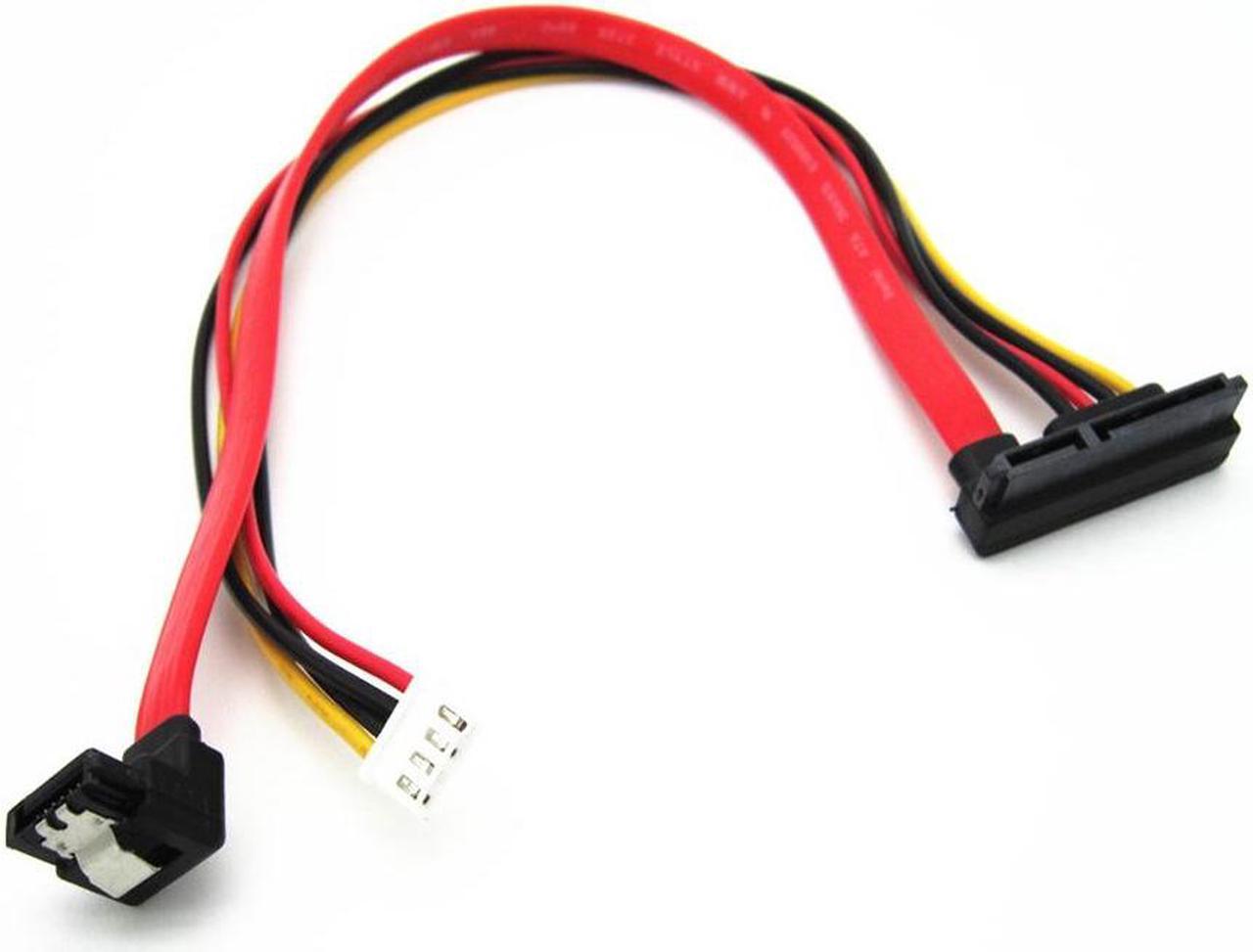 90 Degree SATA 7+15P 22pin To SH 2.0 4pin Power HDD Hard Disk Data Power Cable