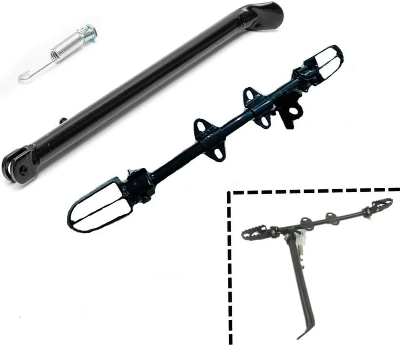 Alt view image 3 of 6 - 19" Motorcycle Mount Kickstand Side Foot Peg For 110cc 125cc 140cc Pit Dirt Bike