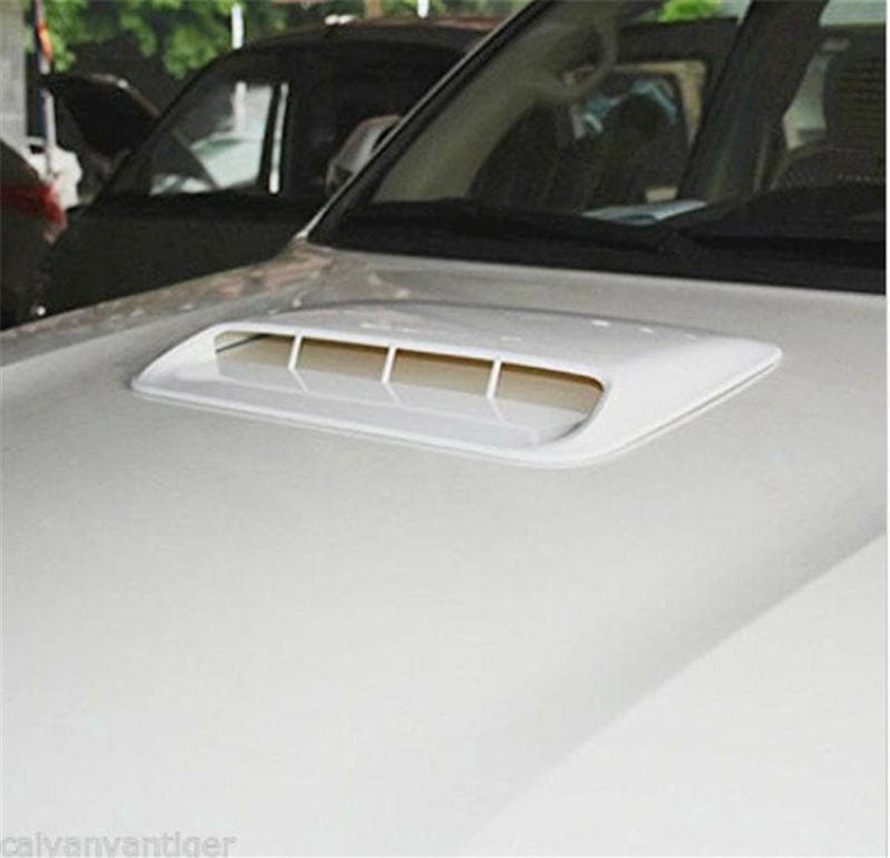 Car Air Flow Intake Hood Scoop Vent Bonnet Decorative Cover White ABS