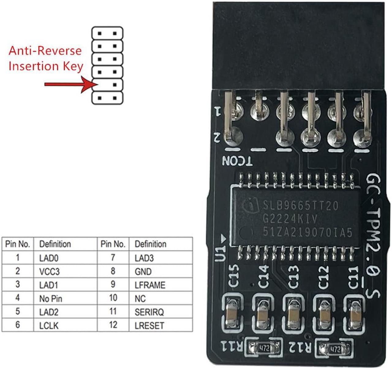 2.0 TPM Module fit For GIGABYTE GC-TPM2.0_S TPM Module (12 Pin 12-1)