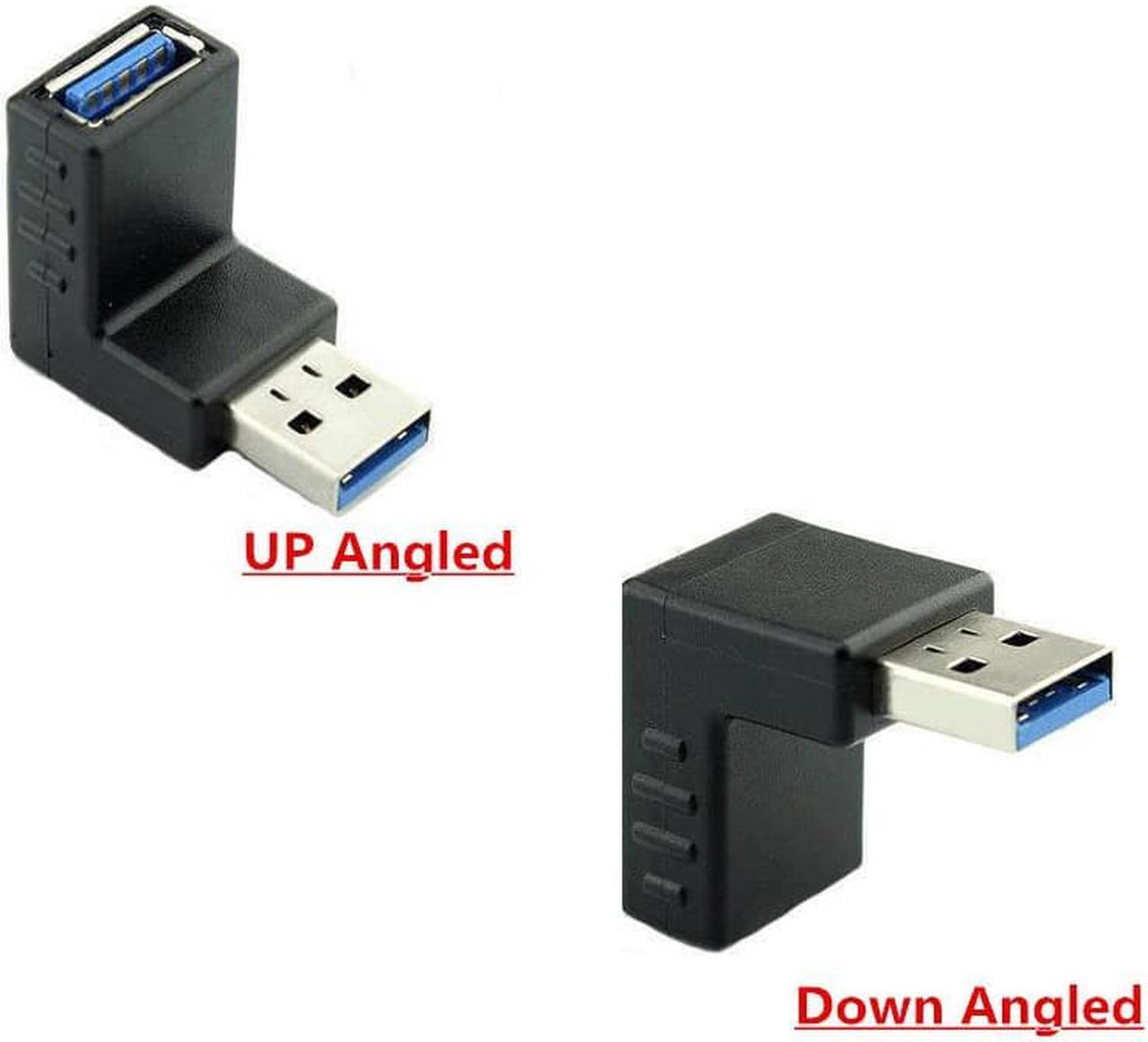 USB 3.0 Adapter 90 Degree Male to Female Combo Vertical Up & Down Angle Coupler