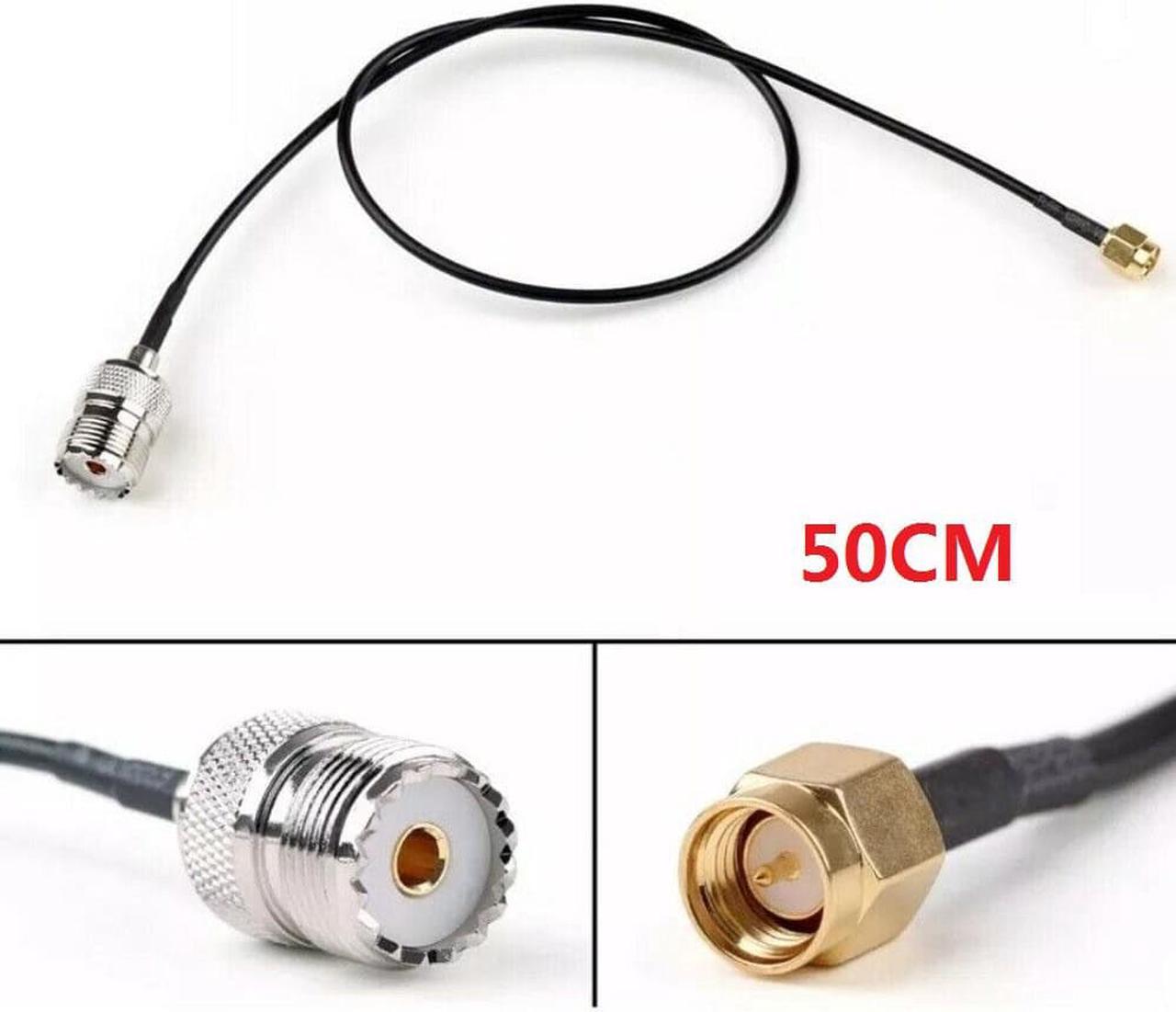 50cm RG58 Cable SMA Male To SO239 UHF Female Jack Straight Pigtail Extension Cable 20inch