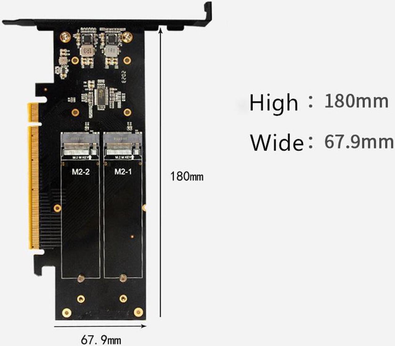 M.2 X16 PCIe 4.0 X4 Expansion Bifurcation Card Supports 4 NVMe M.2 M key 2260 2280  22100 22110