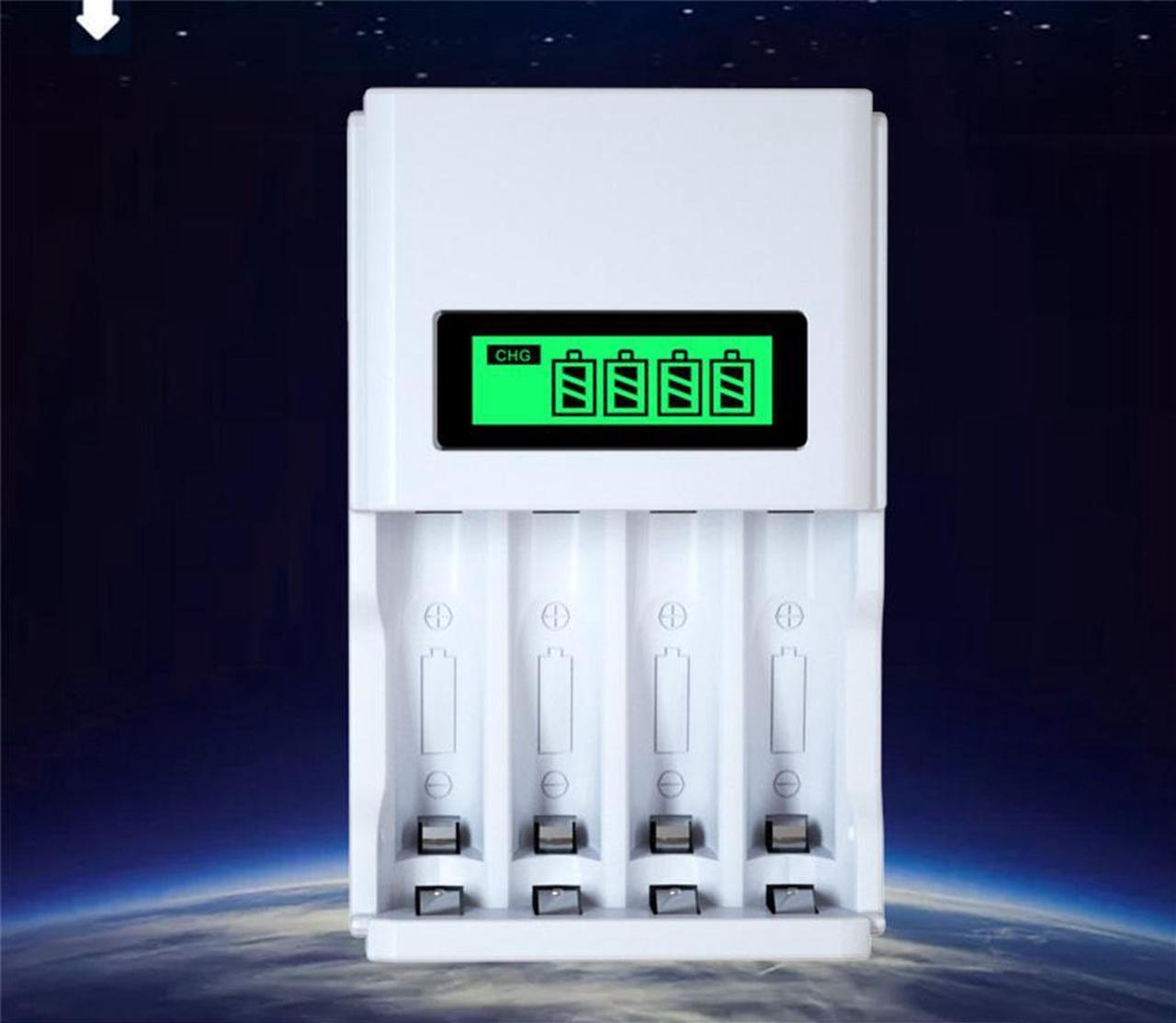 Main image of AAA AA Rechargeable Batteries 1800/900mAh 1.2V Ni-MH / 4 Slots LCD Charger