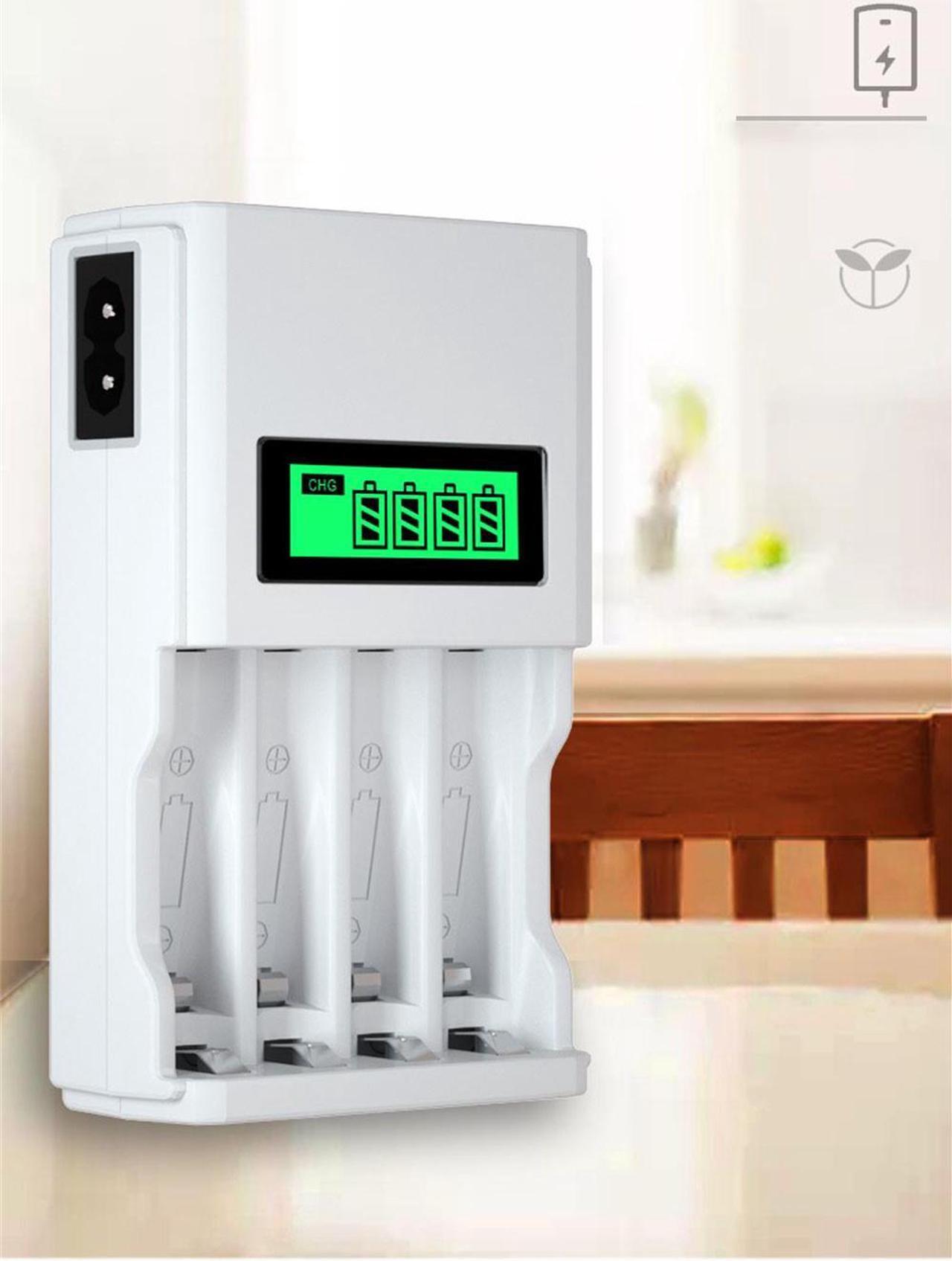 Alt view image 4 of 7 - AAA AA Rechargeable Batteries 1800/900mAh 1.2V Ni-MH / 4 Slots LCD Charger
