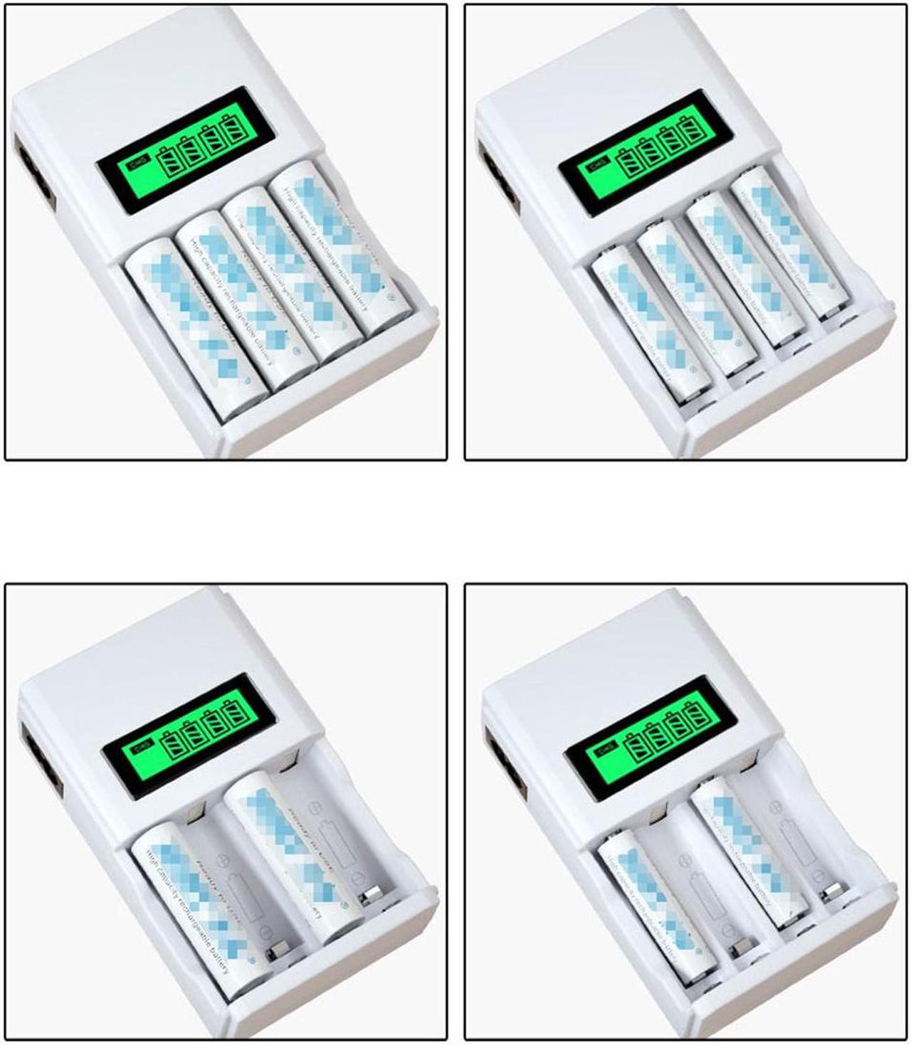 Alt view image 5 of 7 - AAA AA Rechargeable Batteries 1800/900mAh 1.2V Ni-MH / 4 Slots LCD Charger