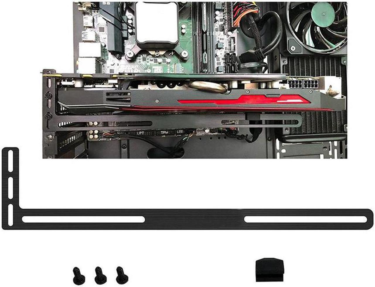 Durable Aluminum Bracket Graphics Card GPU Card Holder  L-shaped Support Universal Radiator