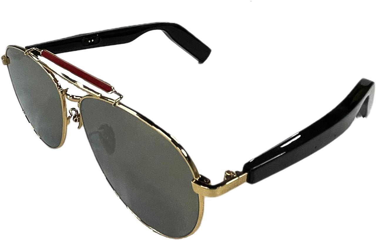 Main image of Modern gold frame Tugau Audio Sunglasses polarised lenses fashion frame built in Bluetooth5.0 TWS directional earphones UV protection square frame sunglasses masculine sunglasses