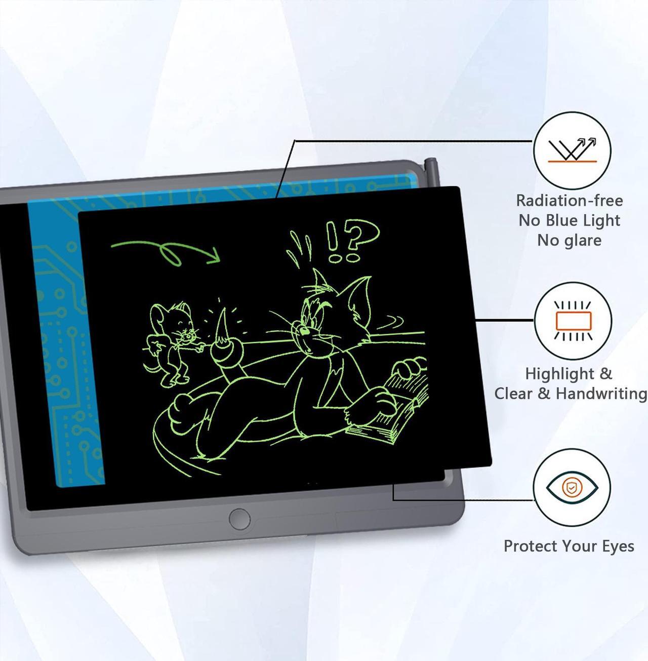 Alt view image 2 of 7 - TUGAU LCD Writing Tablet 15 Inches for Kids Adults, Erasable Large Drawing Tablet Writing Pad Doodle Board, Toddler Educational Doodle Pad Drawing Toy,Business Office Electronic Note Pad with Lock Key