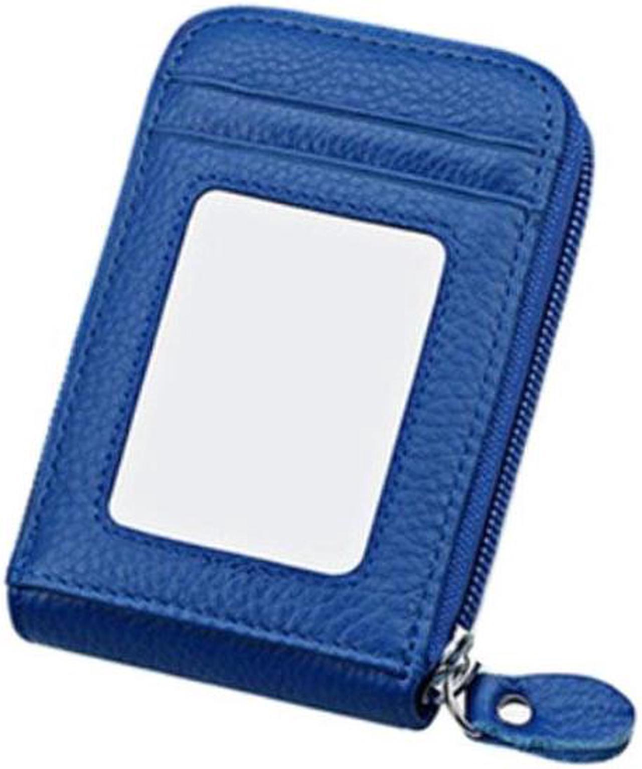 Card Wallet Genuine Leather, Blue