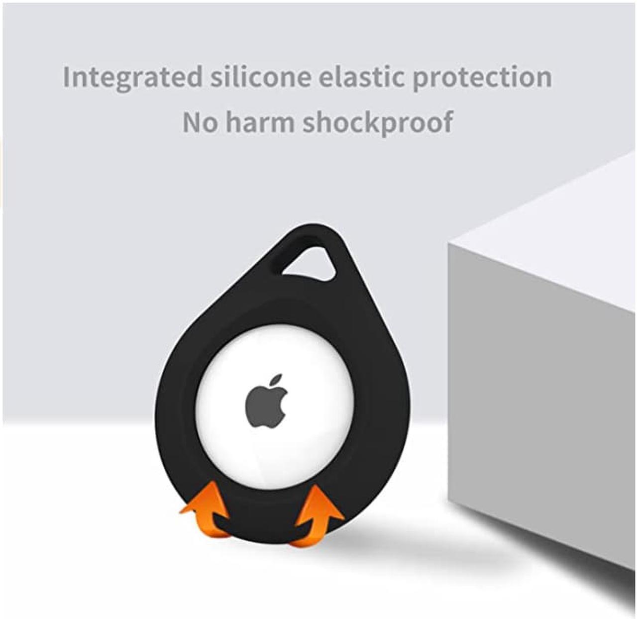 Alt view image 2 of 6 - 2 Pack Premium Silicone Airtag Apple Case, Airtag Keychain Holder, Anti-scratch Protective Cover, Anti-fall Airtag Accesseries, Protective Sleeve Cover Shell for Apple Airtag (2 Black)