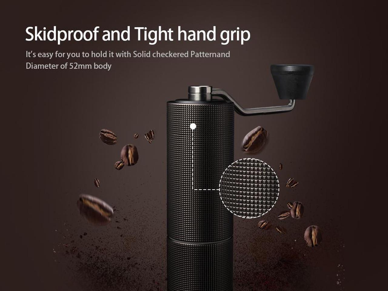 Alt view image 3 of 7 - TIMEMORE Chestnut C2 Max Manual Coffee Grinder, CNC Stainless Steel Burr, Portable Hand Grinder for Office, Home, Travel, Camping, 30g Capacity (Black)