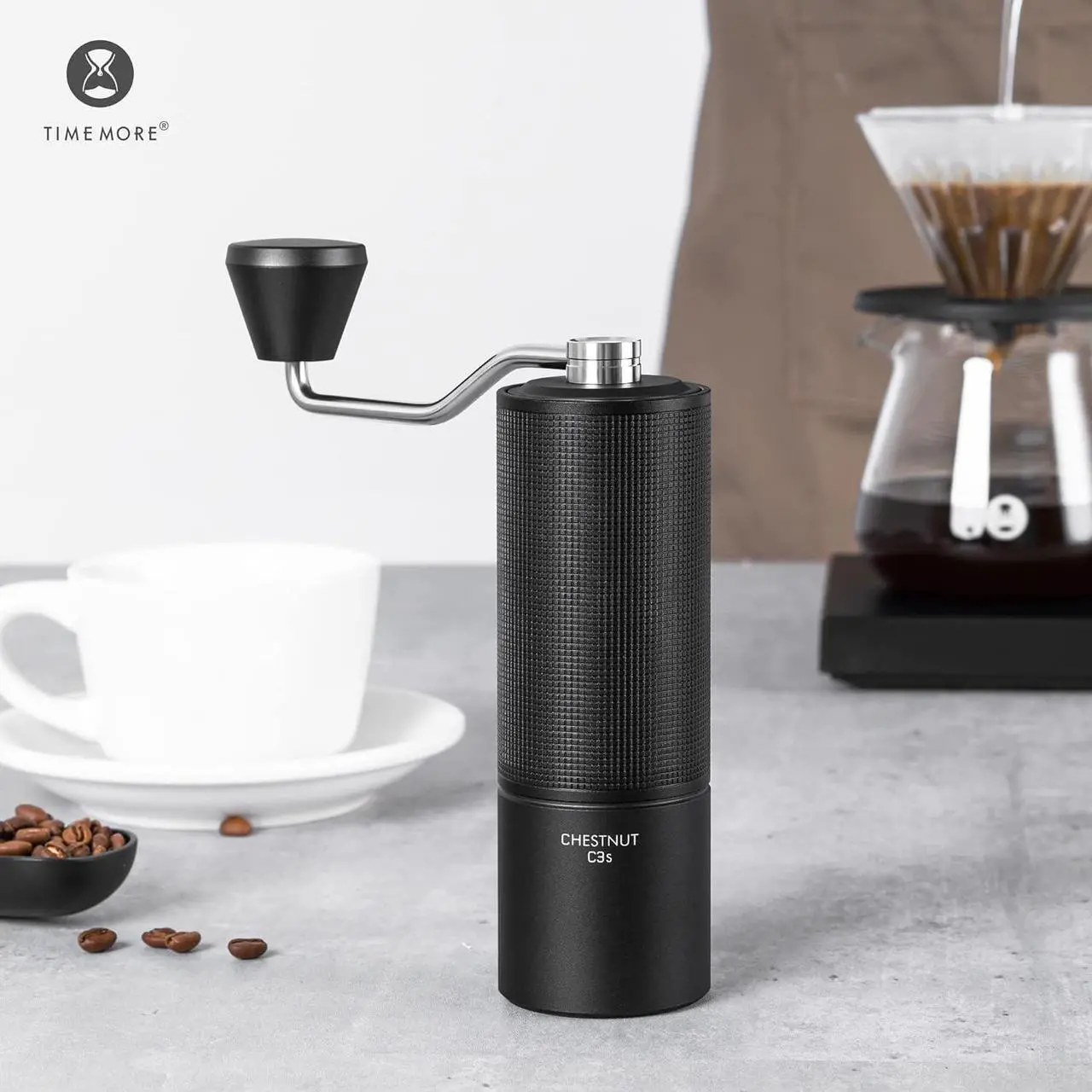 Alt view image 7 of 7 - TIMEMORE Chestnut C3S Manual Coffee Grinder, Hand Coffee Grinder with Adjustable Grind Setting, Stainless Steel S2C Conical Burr Coffee Grinder, for Espresso to French Press(Black)