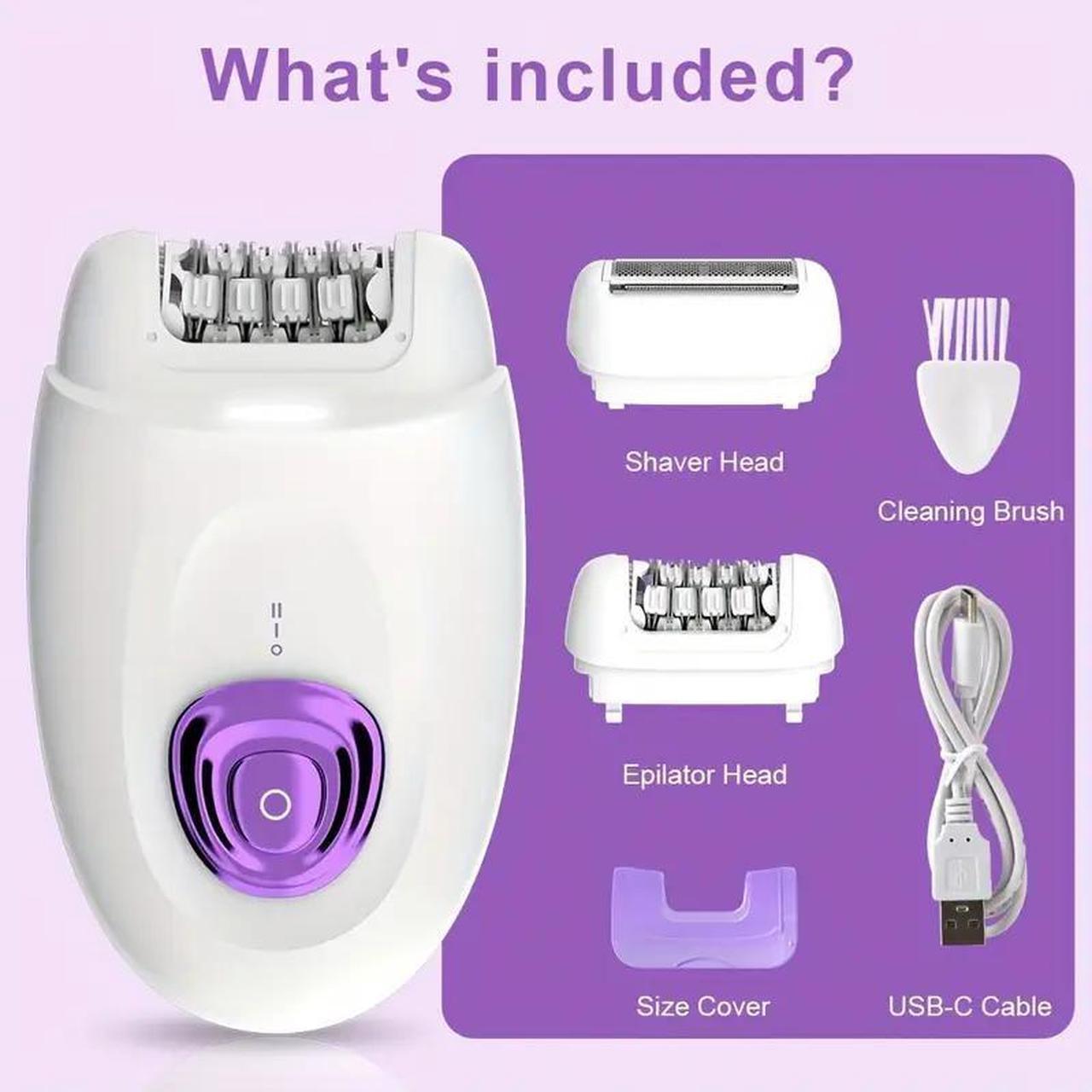 Alt view image 5 of 6 - Lairlux 2 in 1 Rechargeable Electric Epilator - Silky Smooth Hair Removal Device, Shaver for Women with Easy Hair Removal, Exfoliating and Smoothing Skin Experience