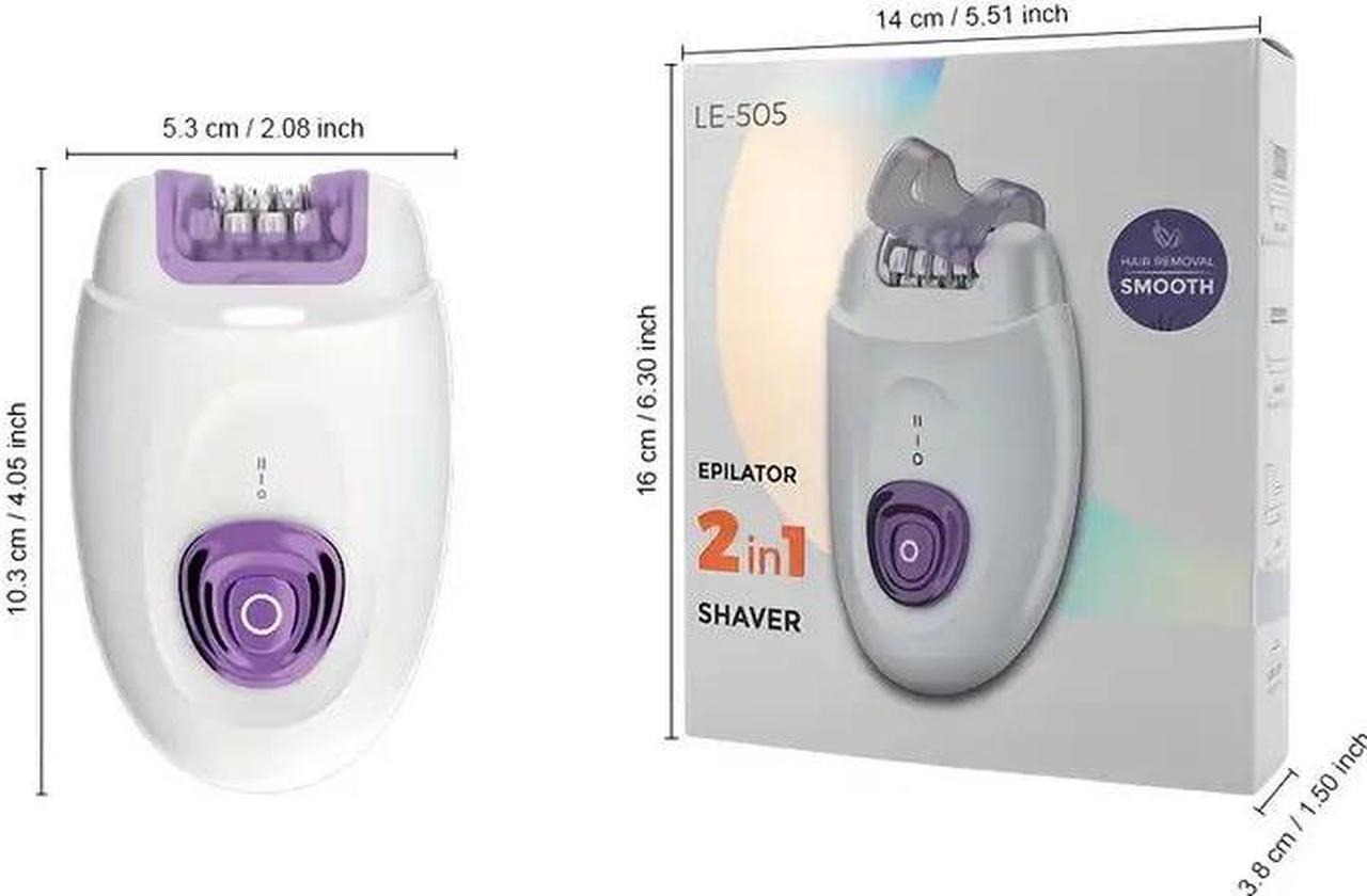 Alt view image 6 of 6 - Lairlux 2 in 1 Rechargeable Electric Epilator - Silky Smooth Hair Removal Device, Shaver for Women with Easy Hair Removal, Exfoliating and Smoothing Skin Experience