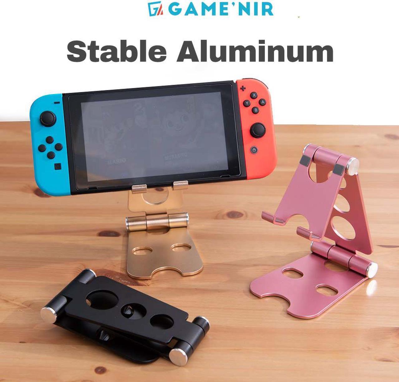 Alt view image 2 of 4 - GAME'NIR Metal Foldable Holder Stand for Nintendo Switch, Nintendo Switch OLED, Nintendo Switch lite, Tablet Stand, Mobile Phone Holder, Cell Phone Stand, iPhone, ipad, iPad Pro, Samsung note 20