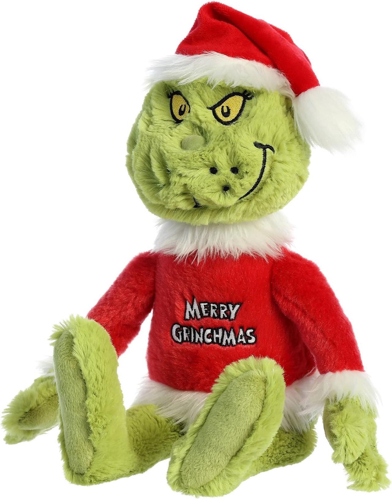 Alt view image 5 of 6 - Aurora® - Large Green Dr. Seuss - 16" Merry Grinchmas Grinch - Whimsical Stuffed Animal