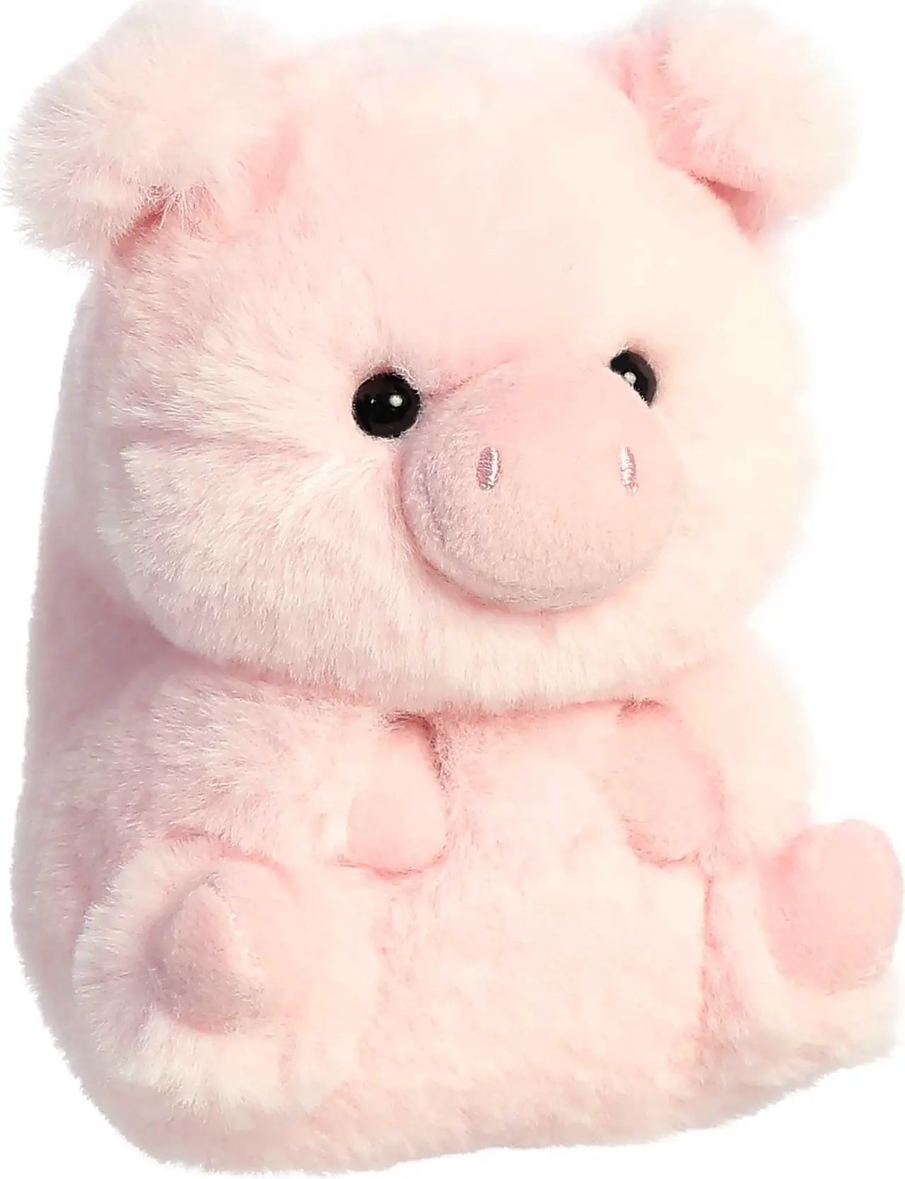 Alt view image 2 of 6 - Aurora® - Mini Pink Rolly Pet - 5" Prankster Pig - Round Stuffed Animal