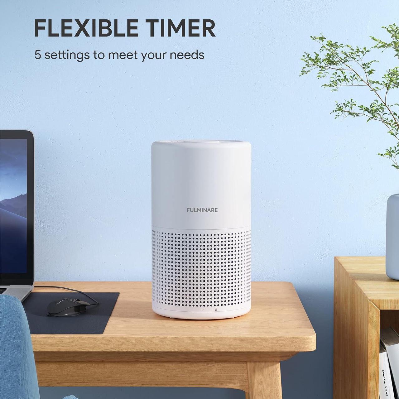 Alt view image 6 of 7 - Air Purifiers for Bedroom, FULMINARE H13 True HEPA Air Filter, Quiet Air Cleaner With Night Light,Portable Small Air Purifier for Home, Office, Living Room