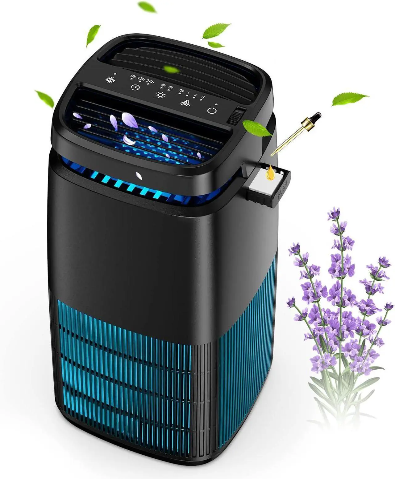 Main image of 4-in-1 Air Purifiers for Home, Air Ionizer Negative Ion Generator, H13 HEPA Filter, UV, Covers 1250 Ft² 99.97% Removal Rate for Pollen Smoke Pet Dander Air Cleaner for Bedroom, MJ002H, Black