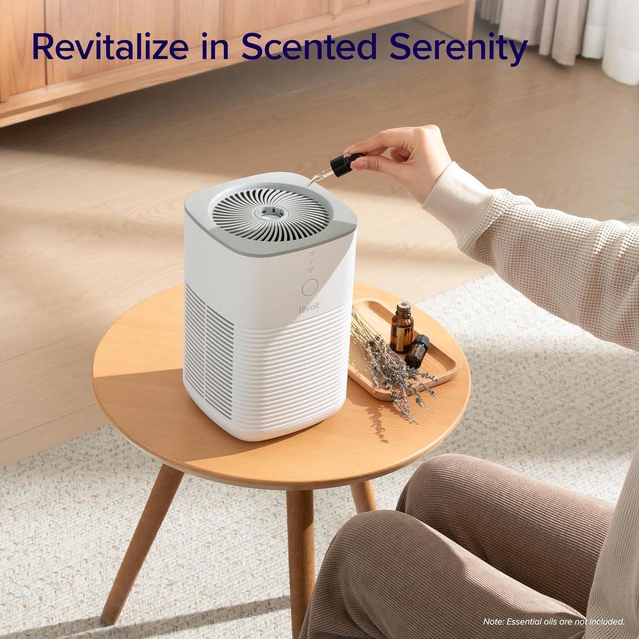 Alt view image 3 of 7 - Air Purifier for Home Bedroom, Fresheners Filter Small Room Cleaner with Fragrance Sponge for Smoke, Allergies, Pet Dander, Odor, Dust Remover, Office, Desktop, Table Top, 1 Pack, White