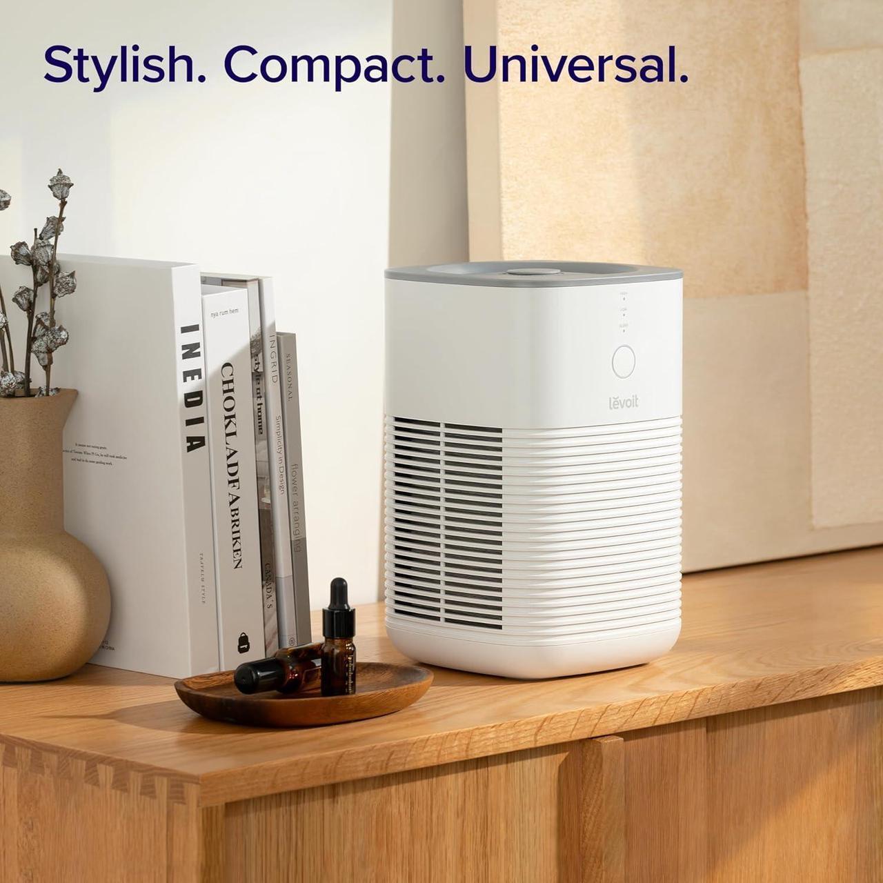 Alt view image 6 of 7 - Air Purifier for Home Bedroom, Fresheners Filter Small Room Cleaner with Fragrance Sponge for Smoke, Allergies, Pet Dander, Odor, Dust Remover, Office, Desktop, Table Top, 1 Pack, White