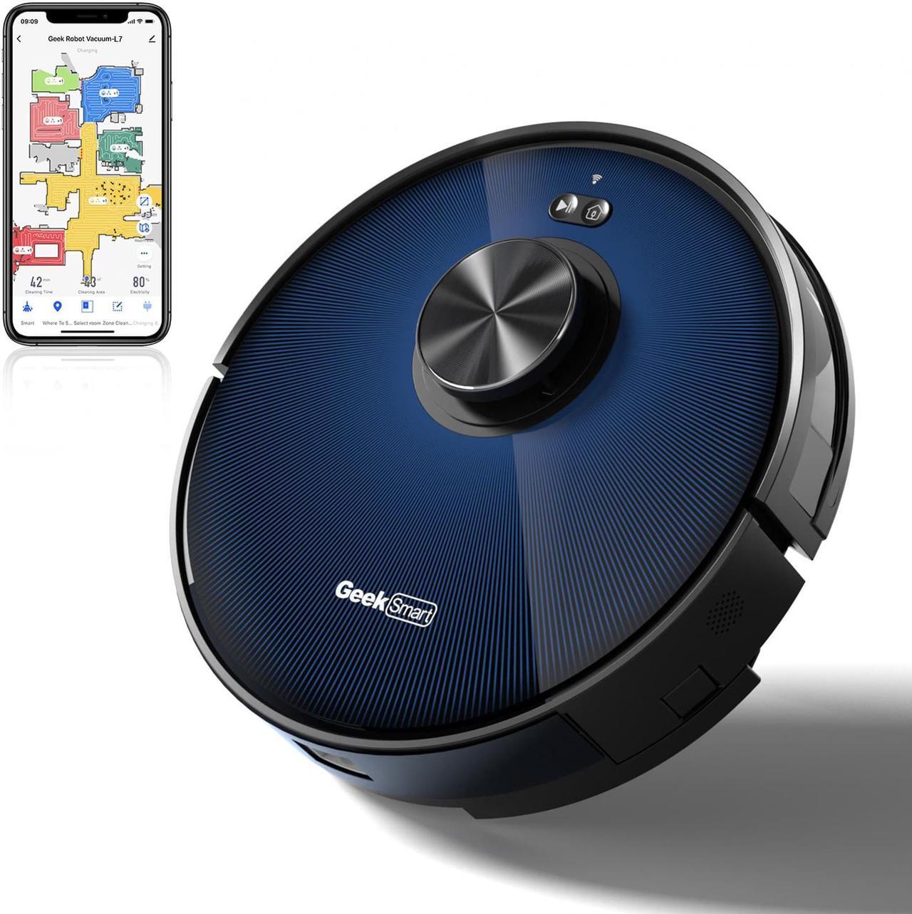 Main image of Geek Smart L7 Robot Vacuum Cleaner and Mop, LDS Navigation, Wi-Fi Connected APP, Selective Room Cleaning, MAX 2700 PA Suction, Ideal for Pets and Larger Home