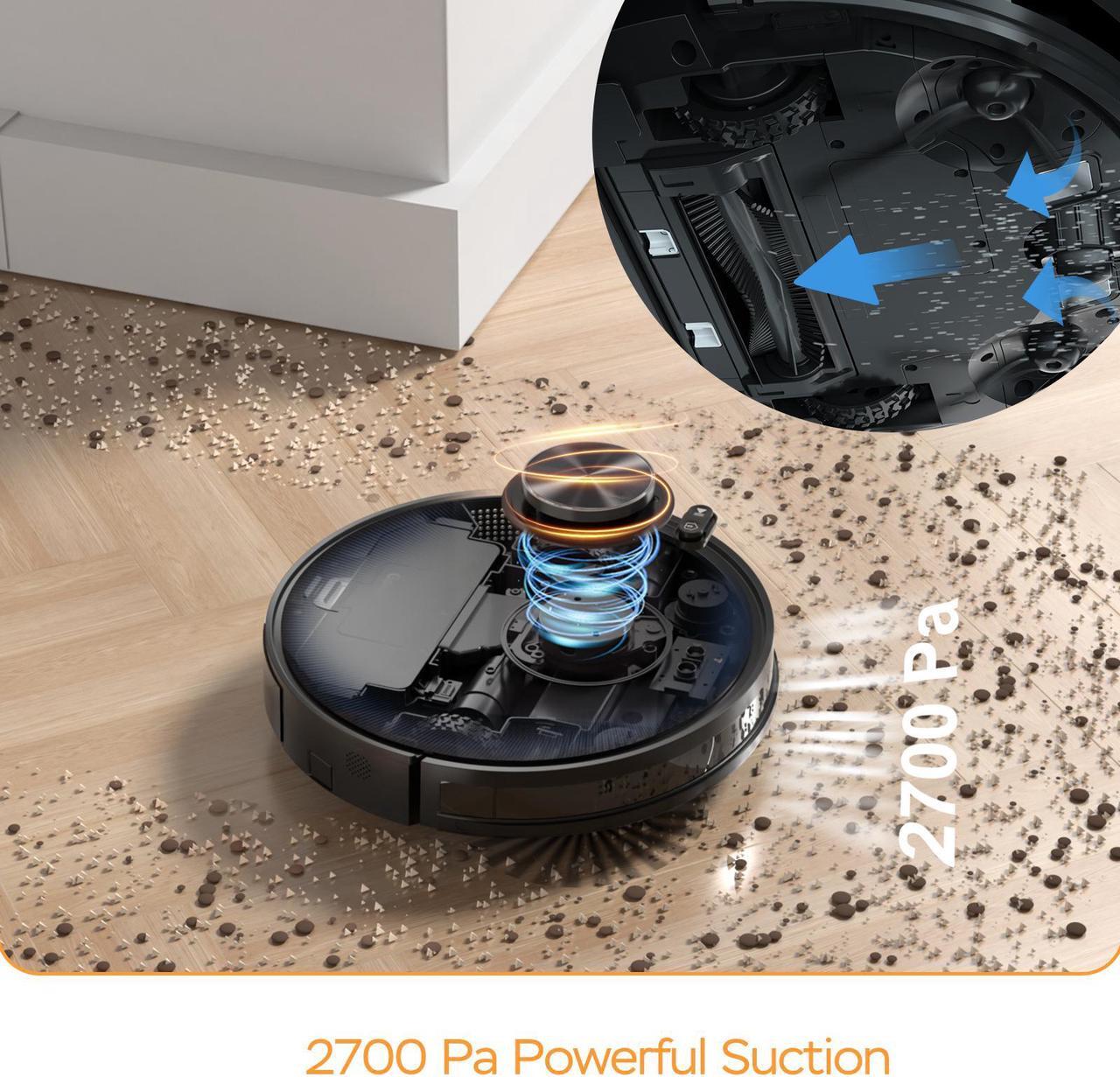 Alt view image 4 of 7 - Geek Smart L7 Robot Vacuum Cleaner and Mop, LDS Navigation, Wi-Fi Connected APP, Selective Room Cleaning, MAX 2700 PA Suction, Ideal for Pets and Larger Home