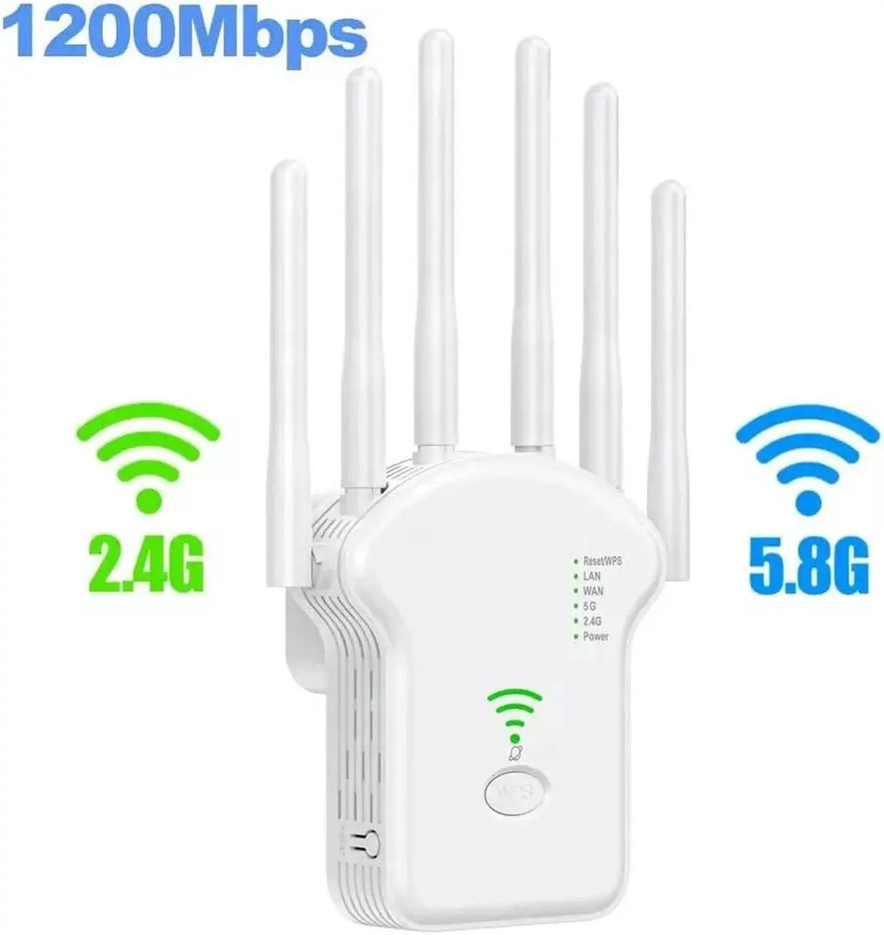 Alt view image 4 of 7 - New Wifi Range Internet Extender 1200Mbps 5G Wireless Repeater Signal Booster Router