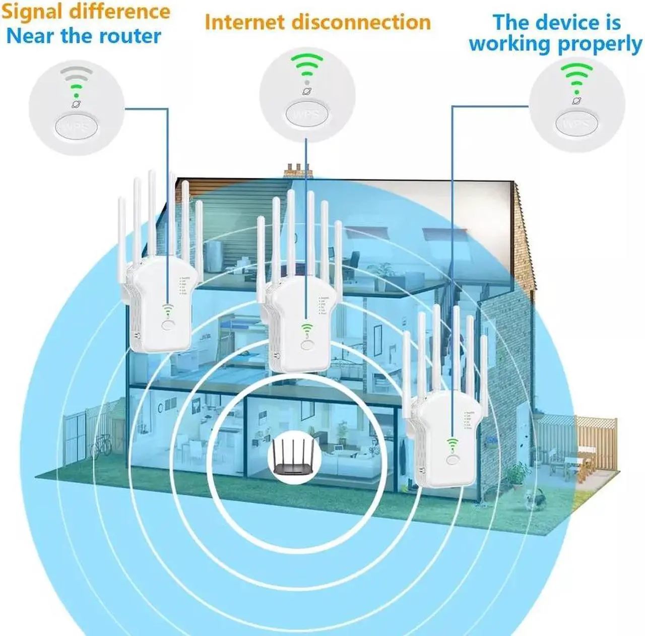 Alt view image 5 of 7 - New Wifi Range Internet Extender 1200Mbps 5G Wireless Repeater Signal Booster Router