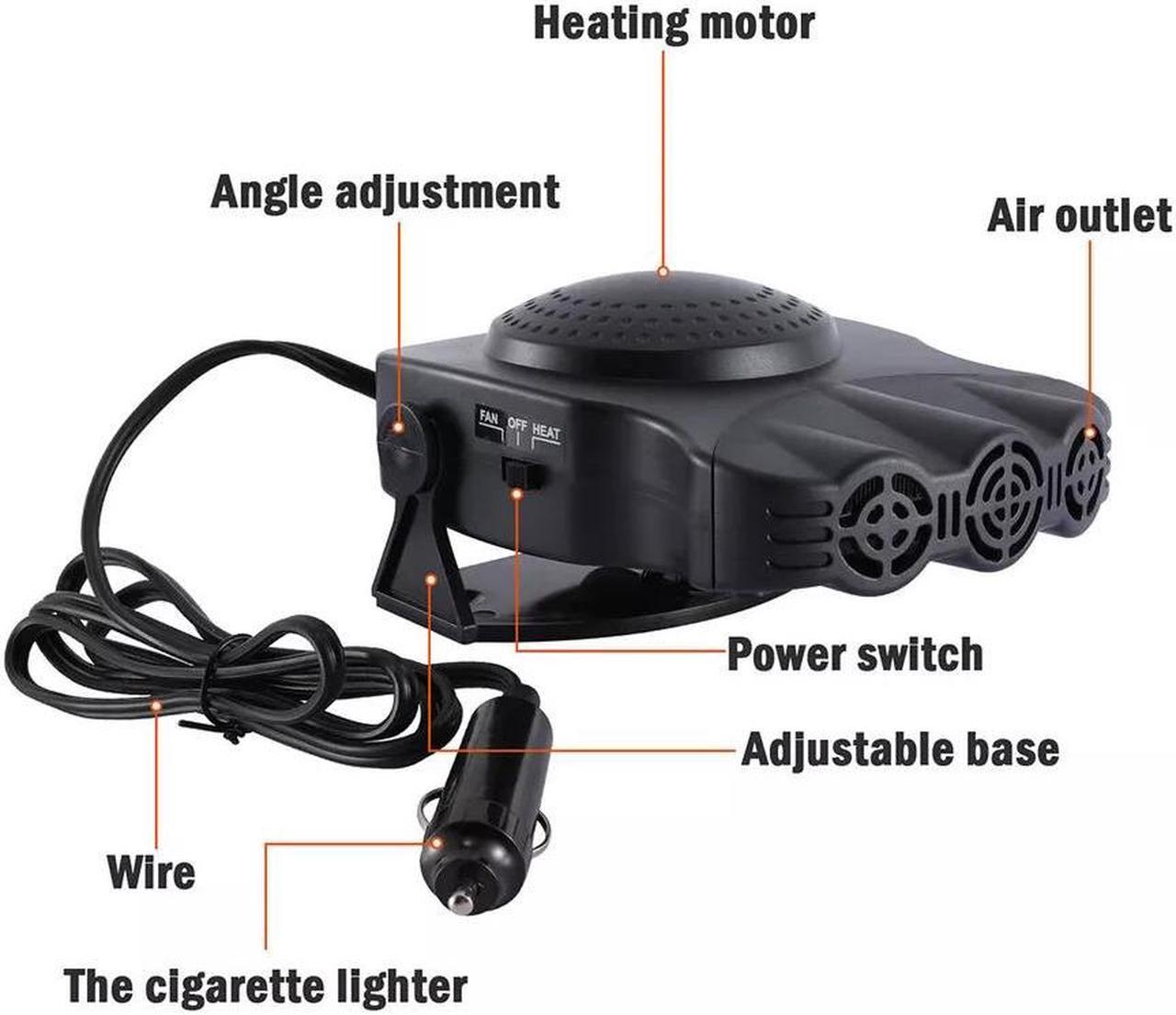 Alt view image 5 of 7 - 200W Portable Electric Car Heater 12V DC Heating Fan Defogger Defroster Demister