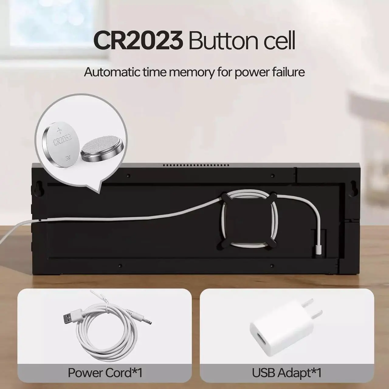 Alt view image 4 of 7 - 16.2" Large Digital Wall Clock with Bluetooth Sync, Alarm, Big LED, 8 RGB Color,