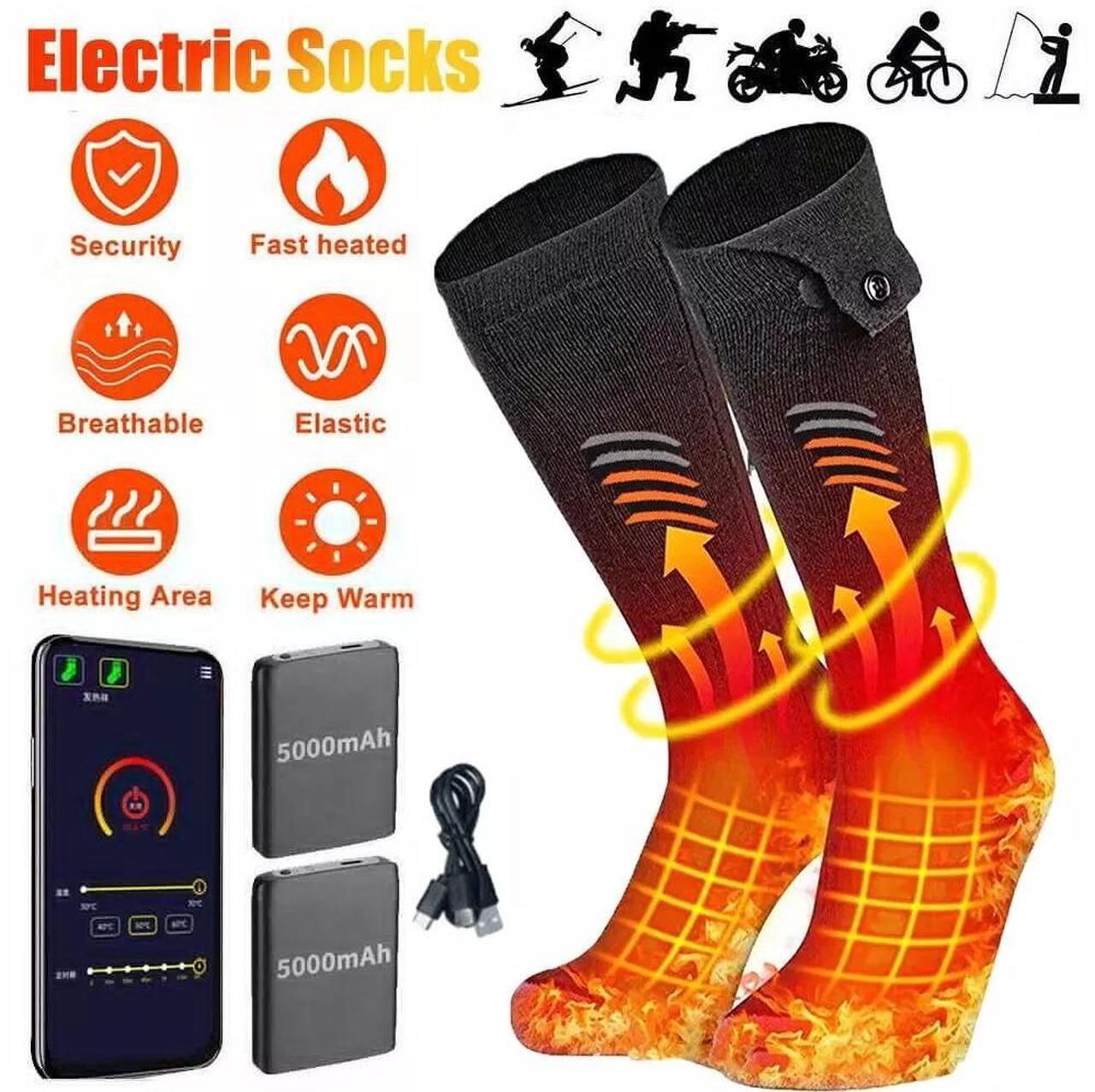 Main image of Washable Electric Heated Socks Rechargeable Battery Men Women Winter Foot Warmer