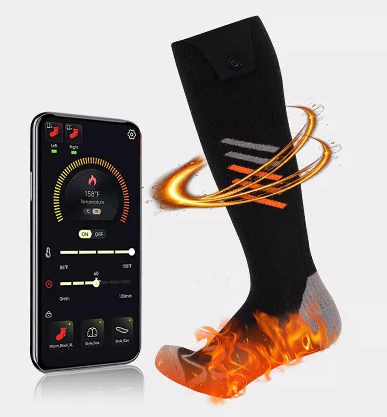 Alt view image 5 of 7 - Washable Electric Heated Socks Rechargeable Battery Men Women Winter Foot Warmer