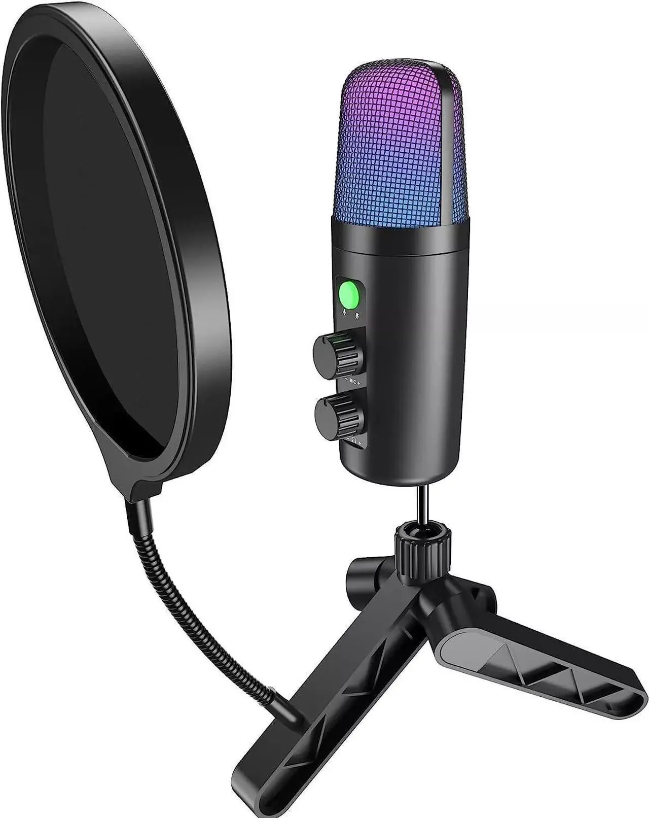 Main image of USB Condenser Microphone with Tripod Stand & Pop Filter for PC, Mac