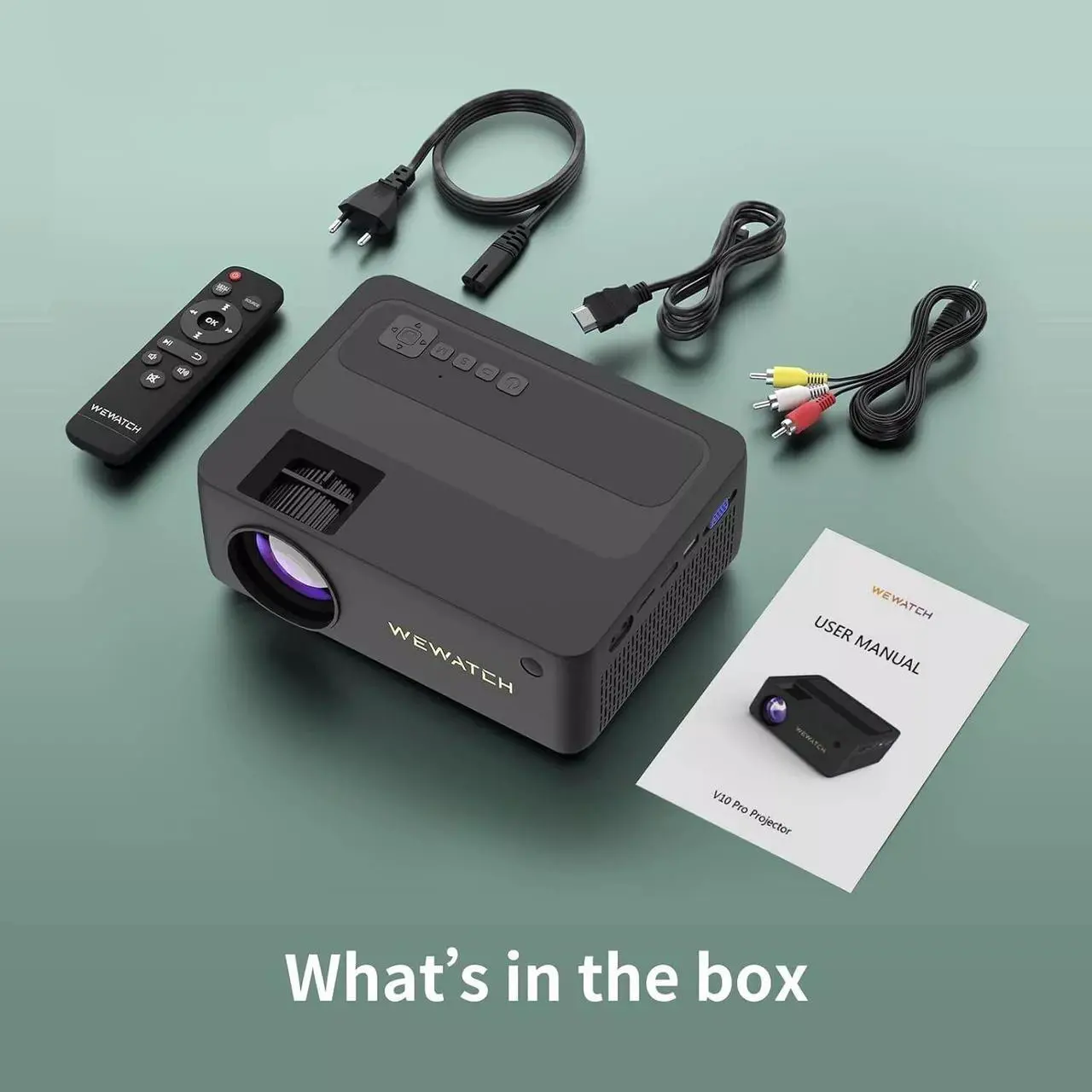 Alt view image 5 of 7 - WEWATCH Mini Projector, Bluetooth Projector Native 1080P Full HD, 13500L Portabl