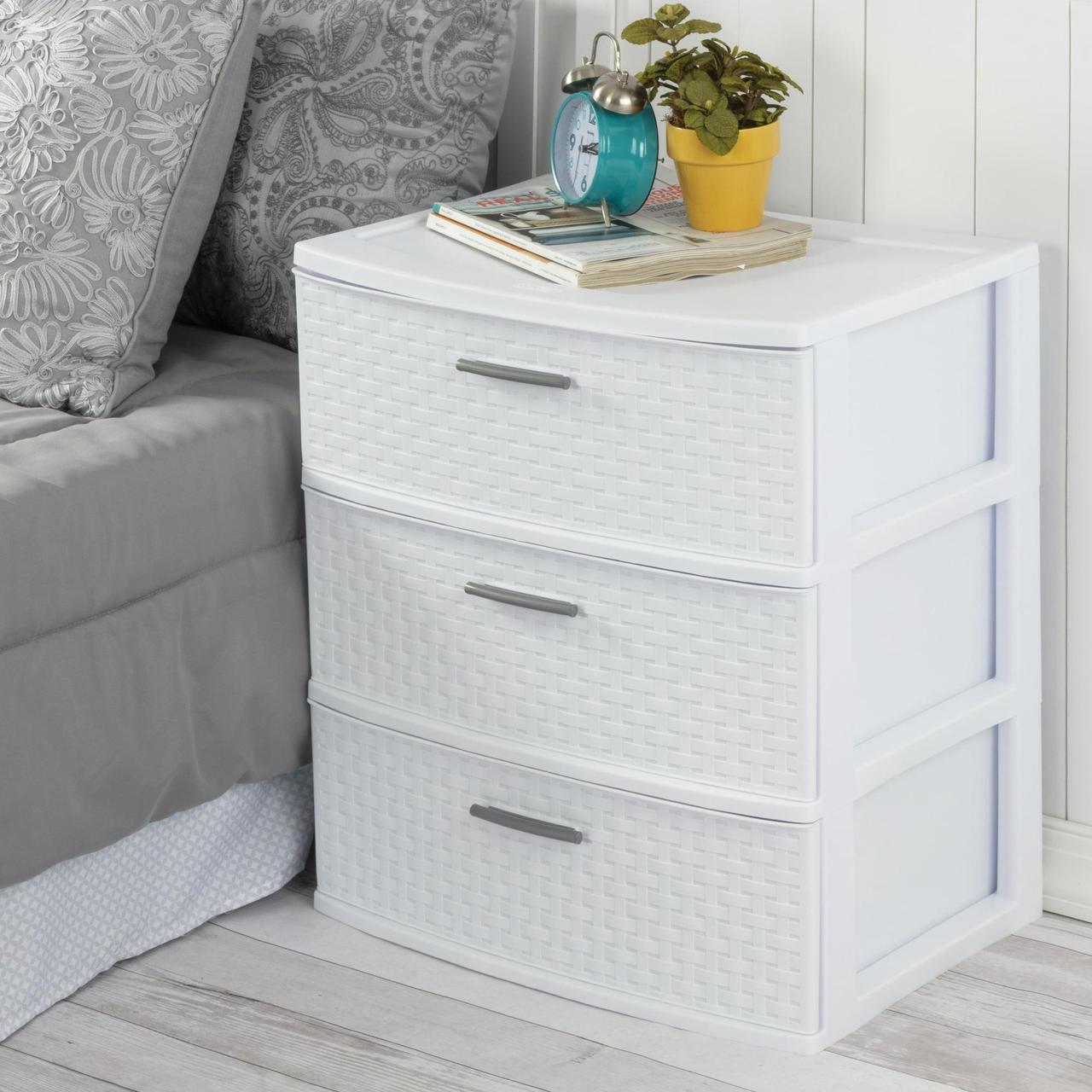 Alt view image 2 of 4 - Sterilite 3 Drawer Wide Weave Tower White