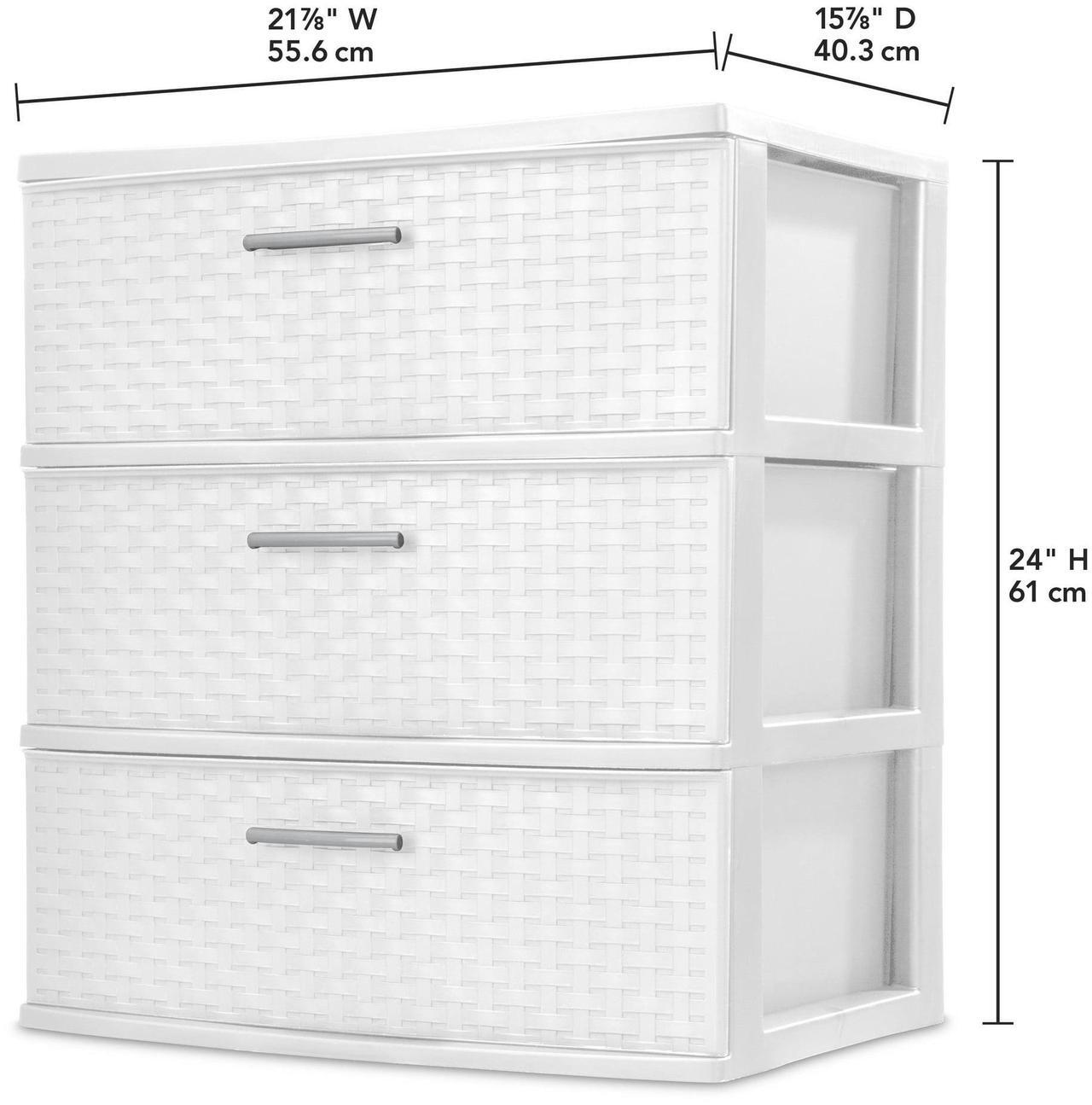 Alt view image 4 of 4 - Sterilite 3 Drawer Wide Weave Tower White