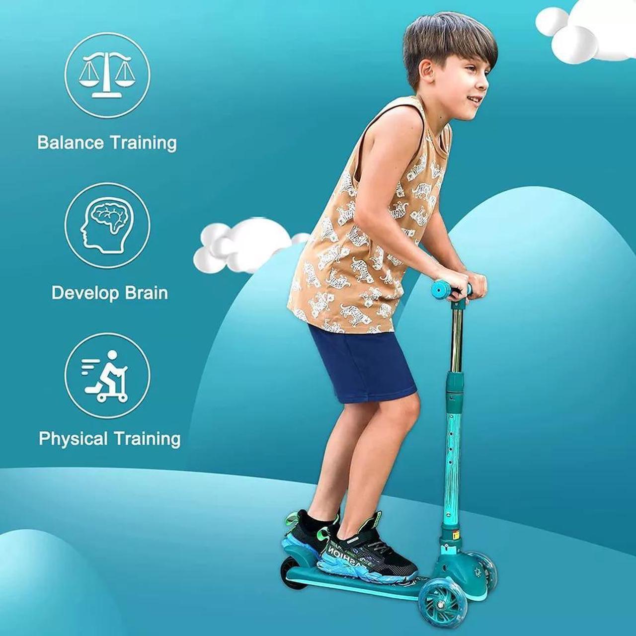 Alt view image 4 of 7 - Kids Scooter 3 Wheel Adjustable Height T-bar Glider For Toddler Kids Aged 3-10