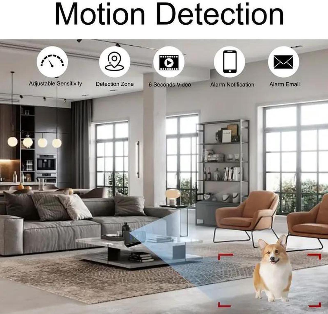 Alt view image 6 of 7 - 4K HD Clock Camera with Wi-Fi, Motion Detection & Remote Viewing - Colorful Time Display, Projection Feature, SD/Cloud Storage Options for Home & Office Security