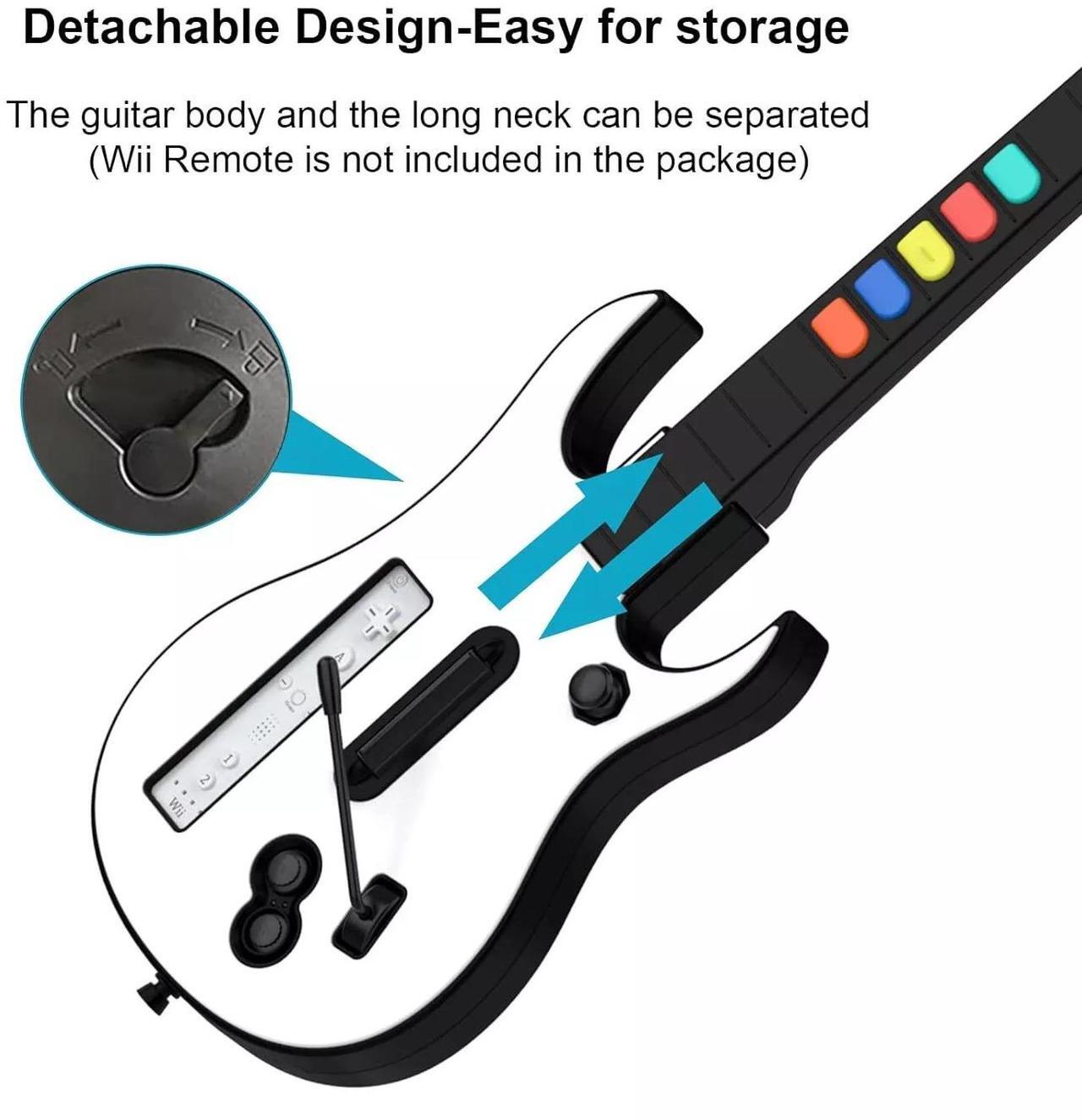 Alt view image 4 of 7 - DOYO Wireless Guitar Controller Guitar Hero Rock Band Games for Nintendo Wii