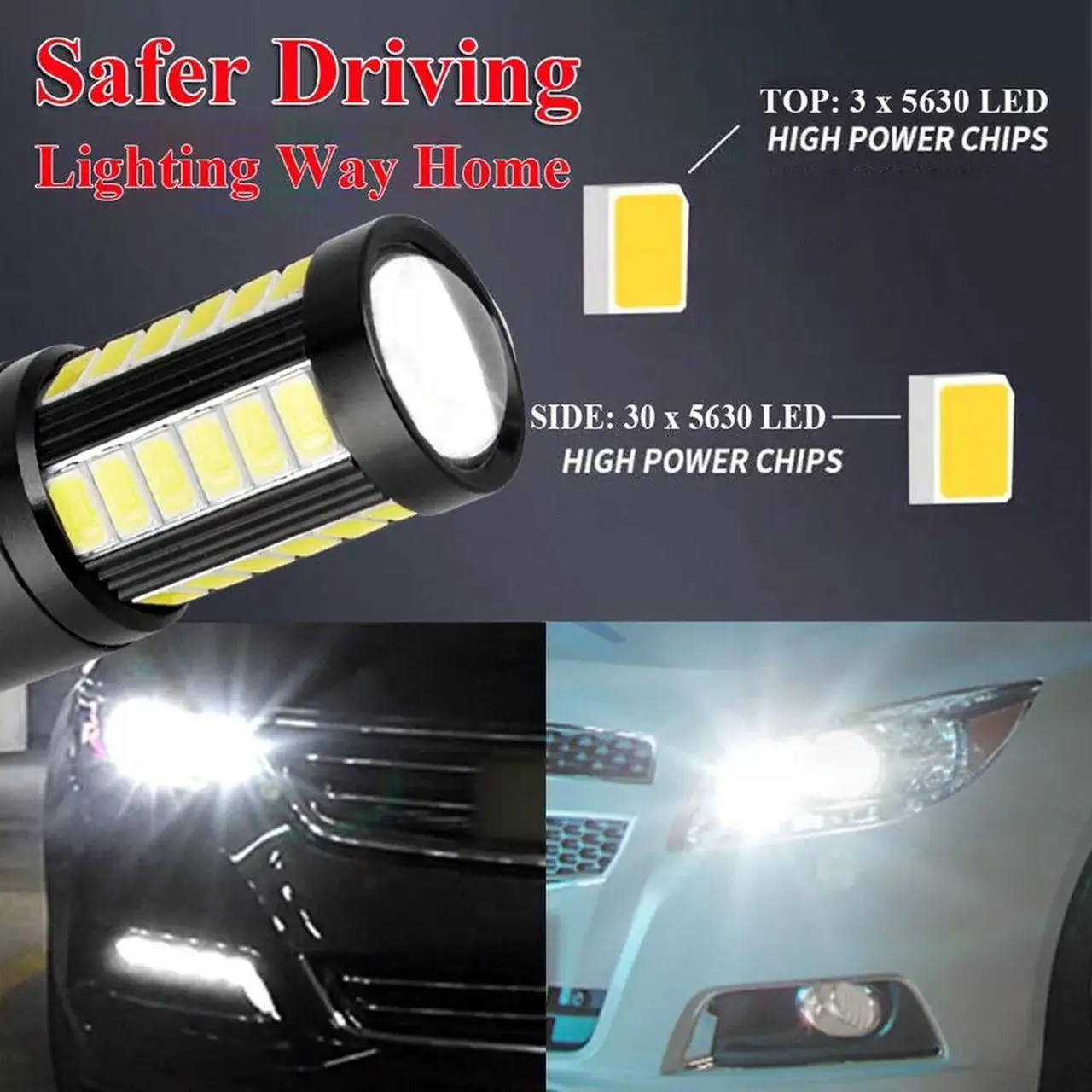 Alt view image 7 of 7 - 4x 7443 7440 LED Rear Turn Signal Light White Bulb for Toyota Accord Civic Honda