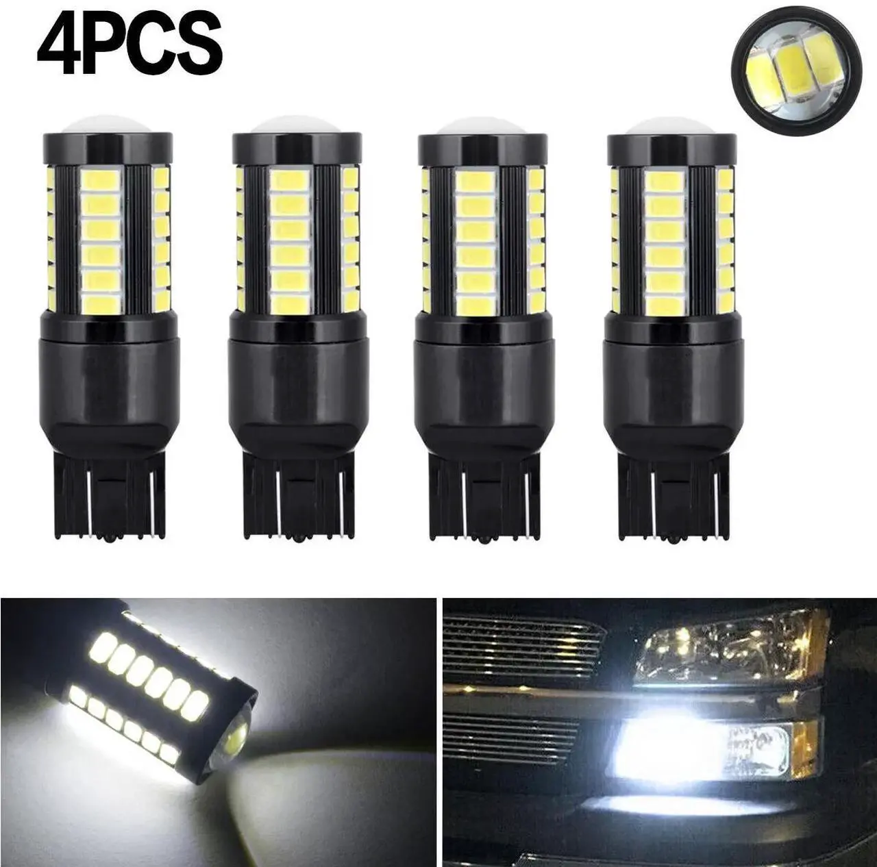 Main image of 4x 7443 7440 LED Rear Turn Signal Light White Bulb for Toyota Accord Civic Honda