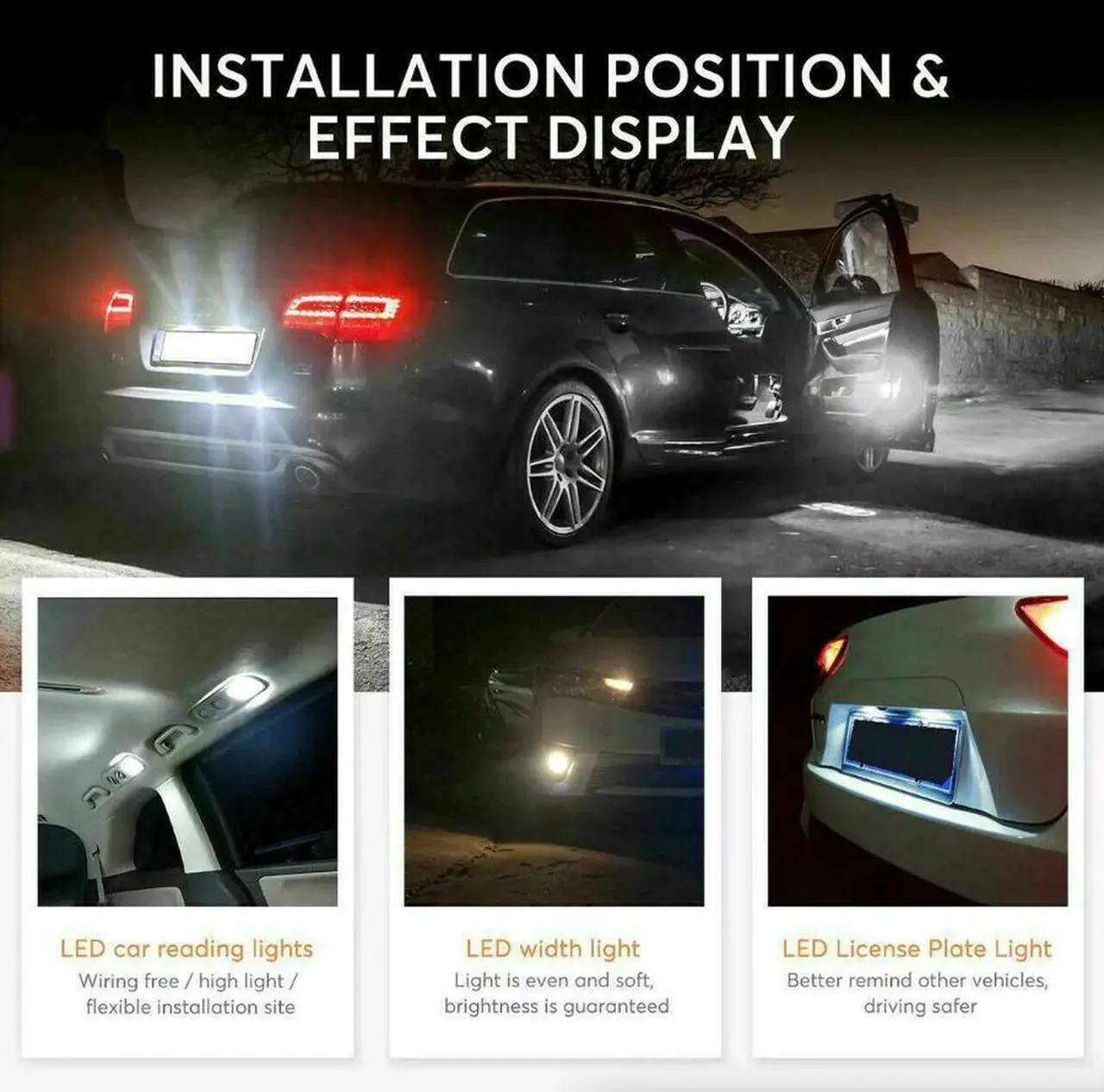 Alt view image 6 of 7 - 28x Car Interior LED Bulbs Kit White Light Dome License Plate Mixed Lamp Set USA