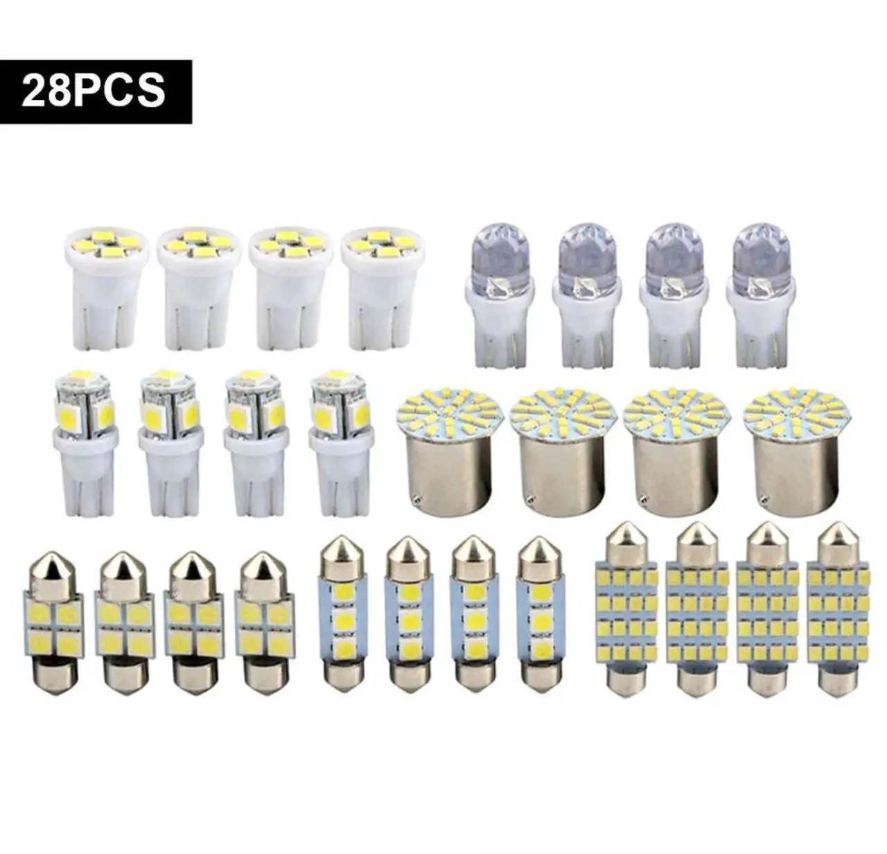 Alt view image 2 of 7 - 28x Car Interior LED Bulbs Kit White Light Dome License Plate Mixed Lamp Set USA