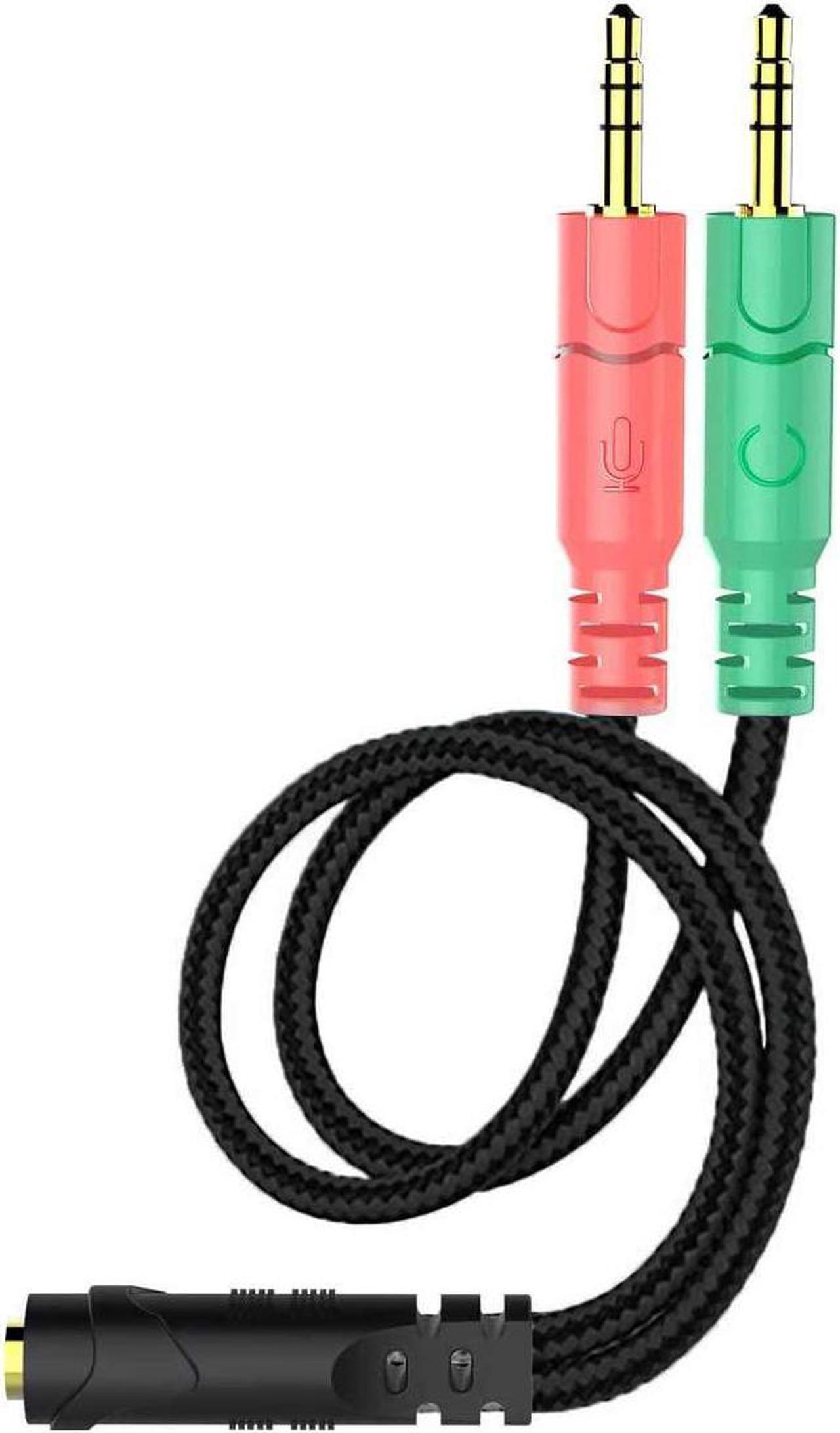 Main image of Headset and Microphone Splitter Cable for PC 3.5mm Jack Headphones Audio Adapter Convertors 3.5mm Female to 2 Dual 3.5mm Male for Computer Simultaneously Y Splitter