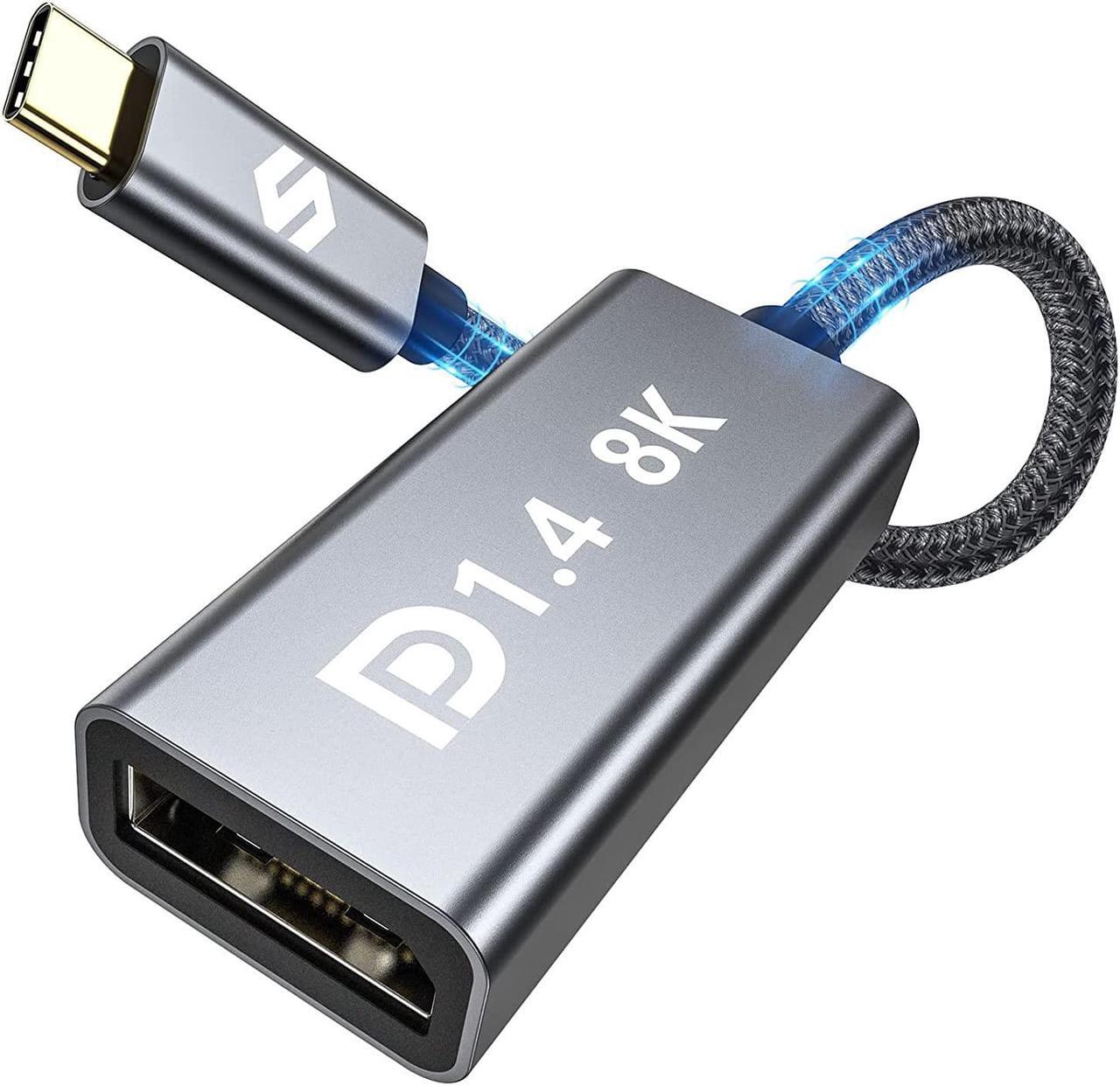 Main image of Silkland USB C to DisplayPort 1.4 Adapter [8K@60Hz, 4K@144Hz 120Hz, 2K@240Hz], 5K Type C to DP 1.4 HDR, Thunderbolt 4/3 to Display Port Compatible with Reverb G2, Valve Index, MacBook Pro, Dell XPS