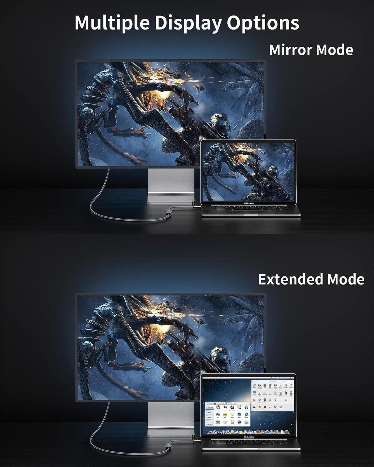 Alt view image 6 of 7 - Silkland USB C to DisplayPort 1.4 Adapter [8K@60Hz, 4K@144Hz 120Hz, 2K@240Hz], 5K Type C to DP 1.4 HDR, Thunderbolt 4/3 to Display Port Compatible with Reverb G2, Valve Index, MacBook Pro, Dell XPS